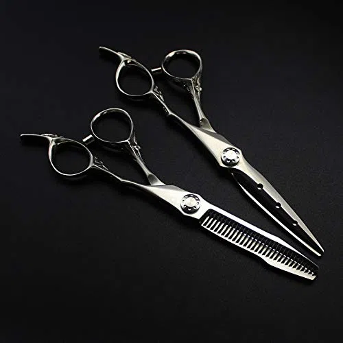 Tijeras de barbero para Cortar el Cabello, 6 Pulgadas, Acero 9cr13 japonés, Corte Mate, Tijeras de entresacar para salón de Belleza, Set de peluquería con Bolsa.