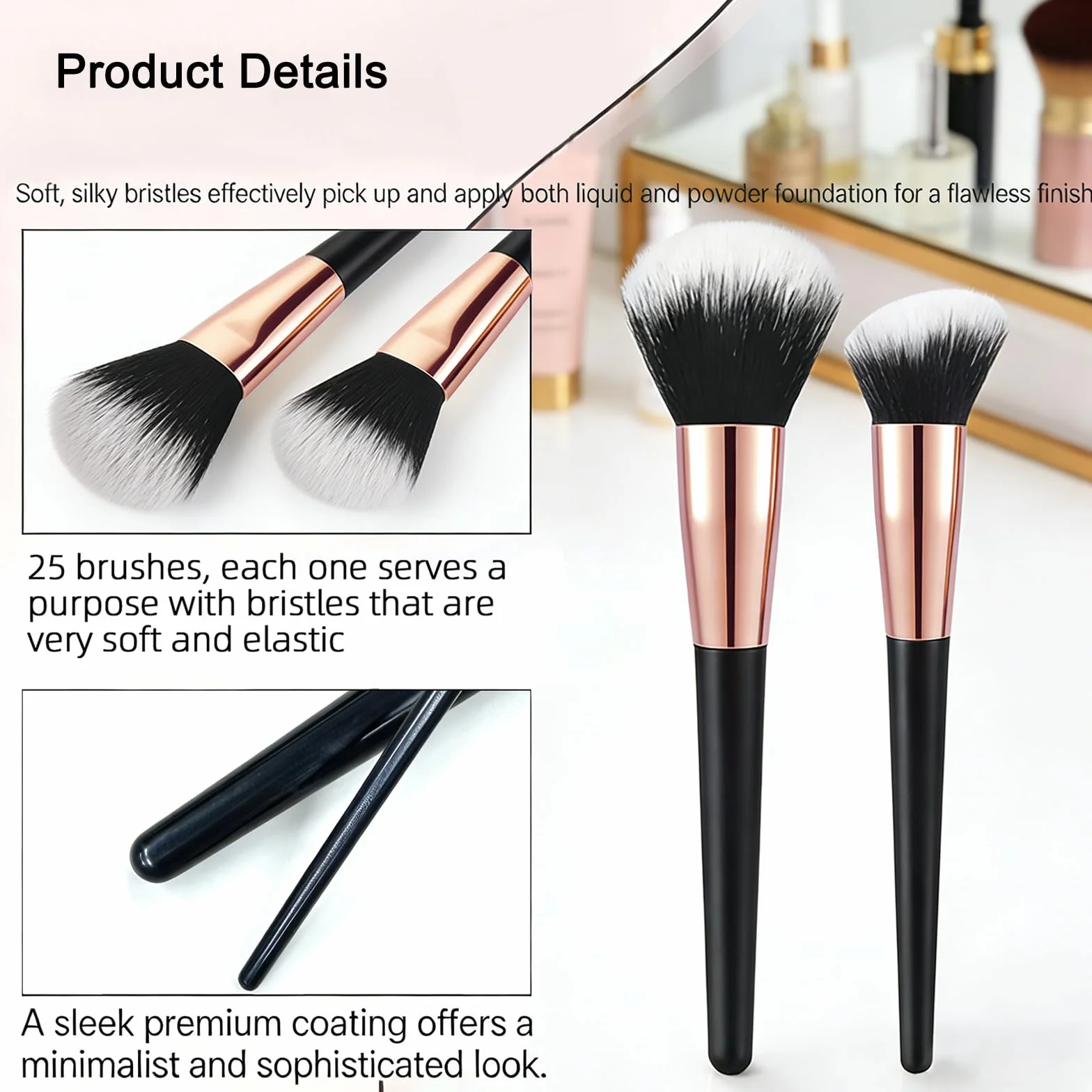 Brocha de Maquillaje Avanzada, 47 Piezas Juego de Pinceles de maquillaje Profesional para Rostro y Ojos Blush Foundation Concealer Powder