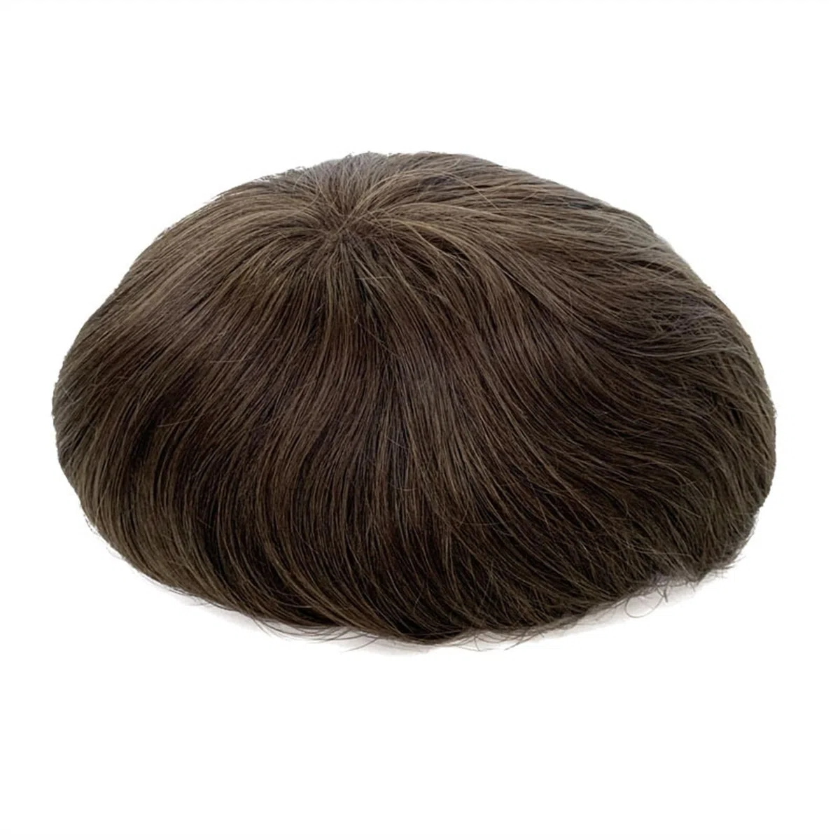 Peluca de Pelo Piezas de tupé for hombres 0,04 ~ 0,06 MM piel fina V-looped cabello humano tupé 8x10 "hombres PU Poly Toupee sistema de reemplazo de cabello Pelucas para Hombres ( Color : 120% , Size