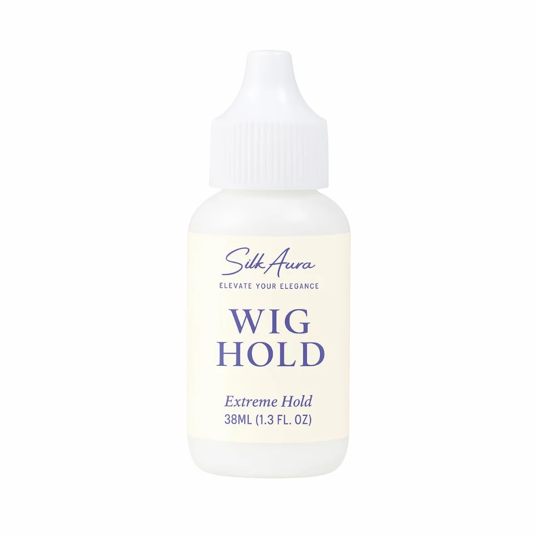 Silk Aura Pegamento frontal de encaje para pelucas, fijación fuerte, unión invisible, resistente al agua y al aceite, pegamento para pelucas, postizos y postizos, 38 ml (1,3 oz)