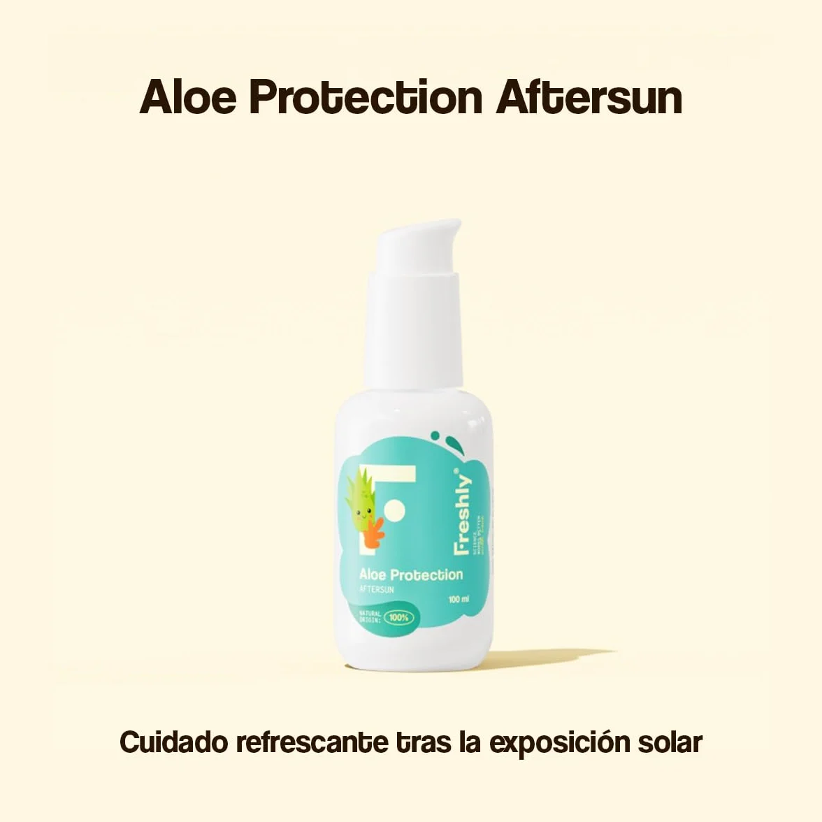 Freshly Cosmetics | Aloe Protection Aftersun | Aftersun con Aloe Vera para Bebés y Niños | 100 ml | Loción Refrescante e Hidratante para Piel Sensible