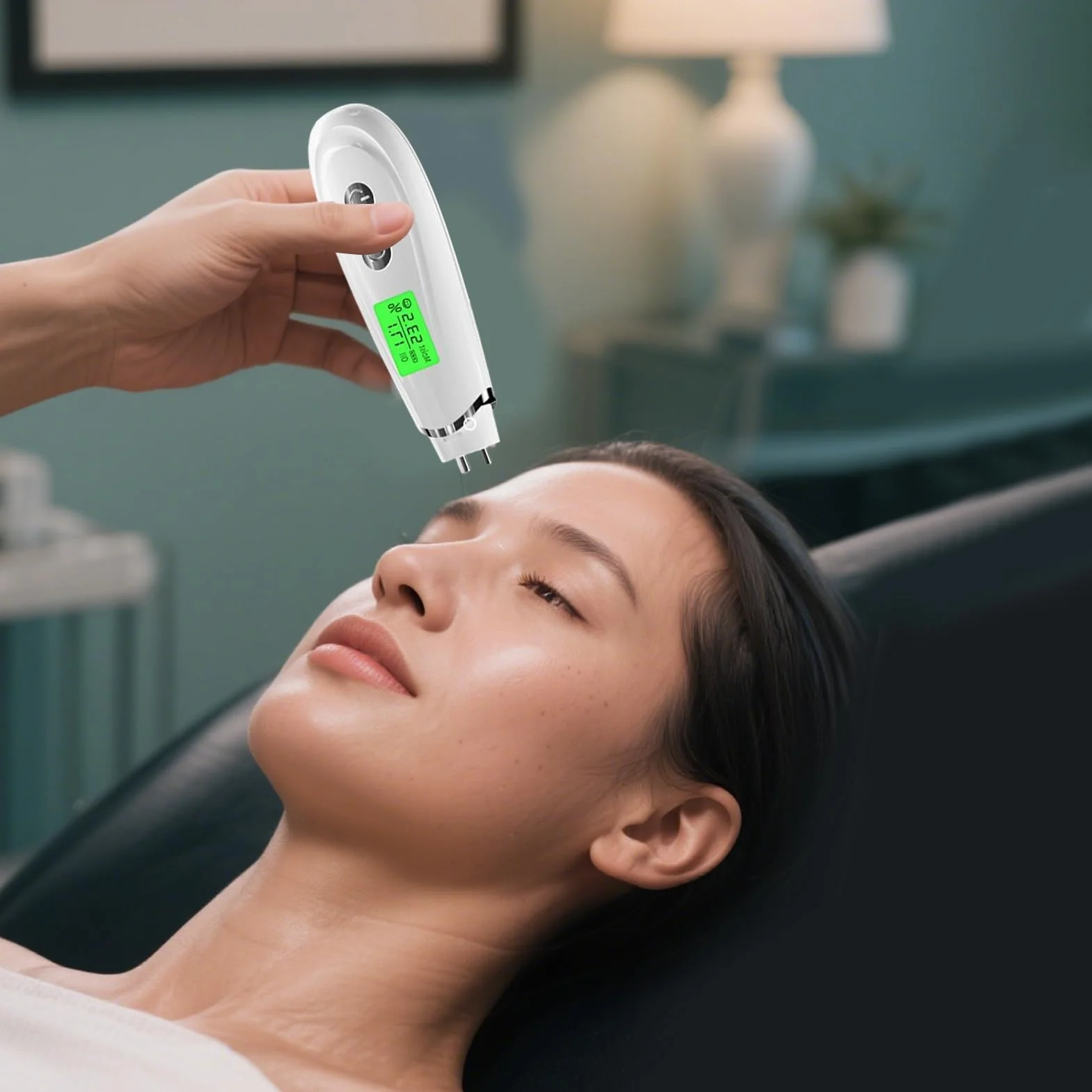 Probador de humedad de la piel, máquina analizadora de piel, pantalla LCD digital profesional, dispositivo de cuidado facial para el hogar, salón de belleza o viajes