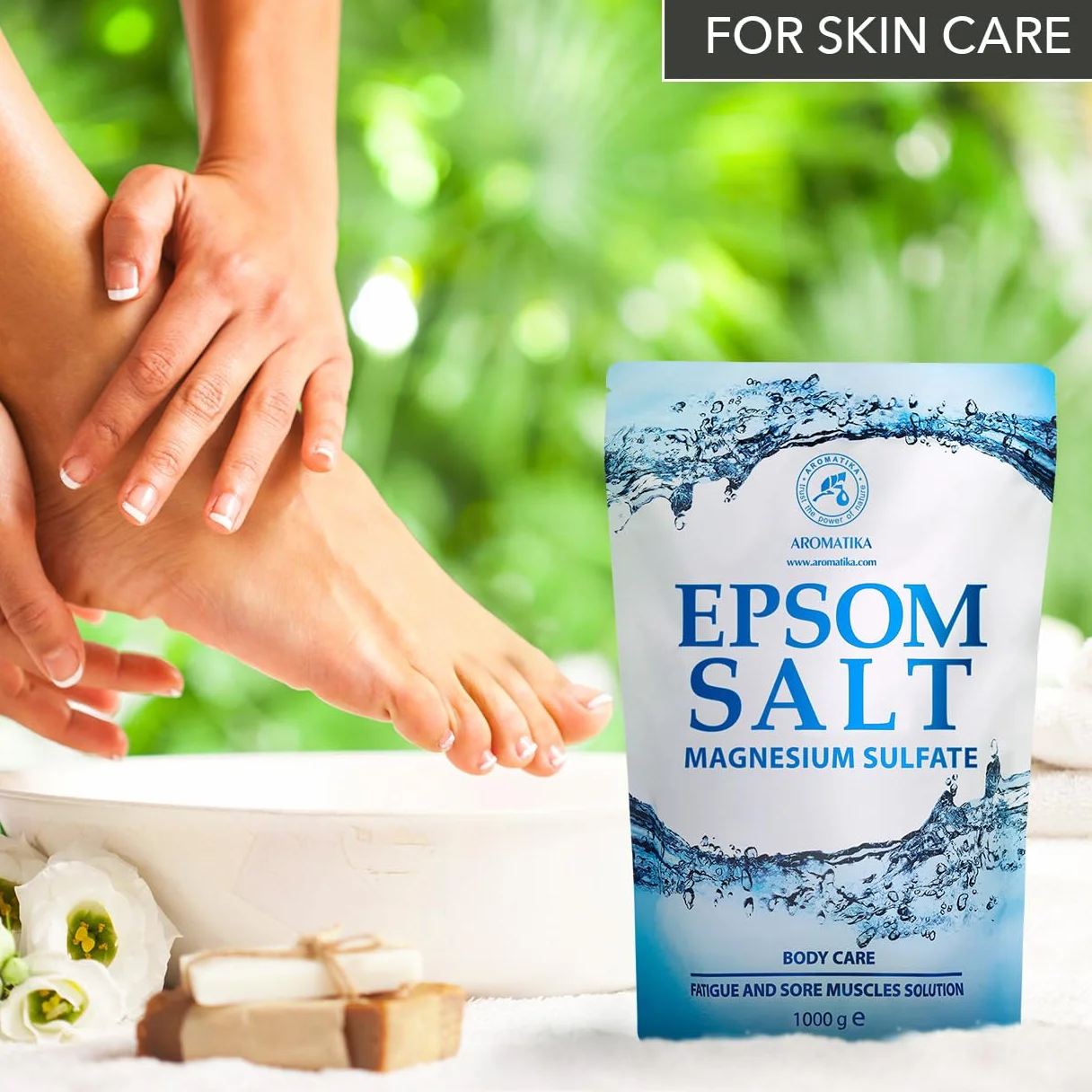 Sal de Epsom 1000g - 100% Pura & Natural - Fuente Concentrada de Magnesio - Relajación & Recuperación Muscular - Desintoxicación - Cuidado del Cuerpo - Cura - Mejor Buen Sueño