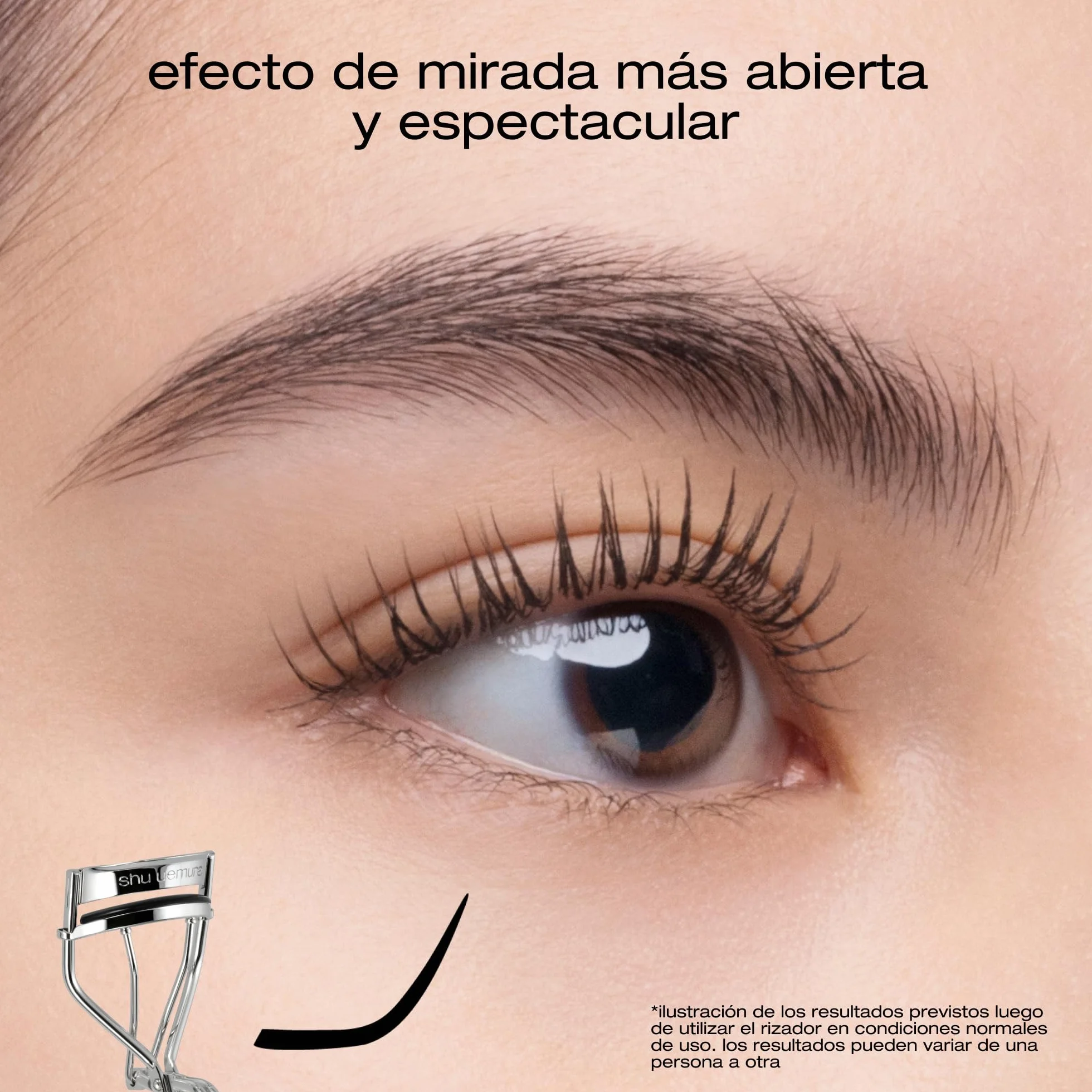 Shu Uemura Rizador de Pestañas, Diseño Único, Rizador de Pestañas Profesional, Óptima Curvatura, Pestañas Más Largas, Preciso y Sin Pellizcar, Recambio de Almohadilla de Silicona Incluido