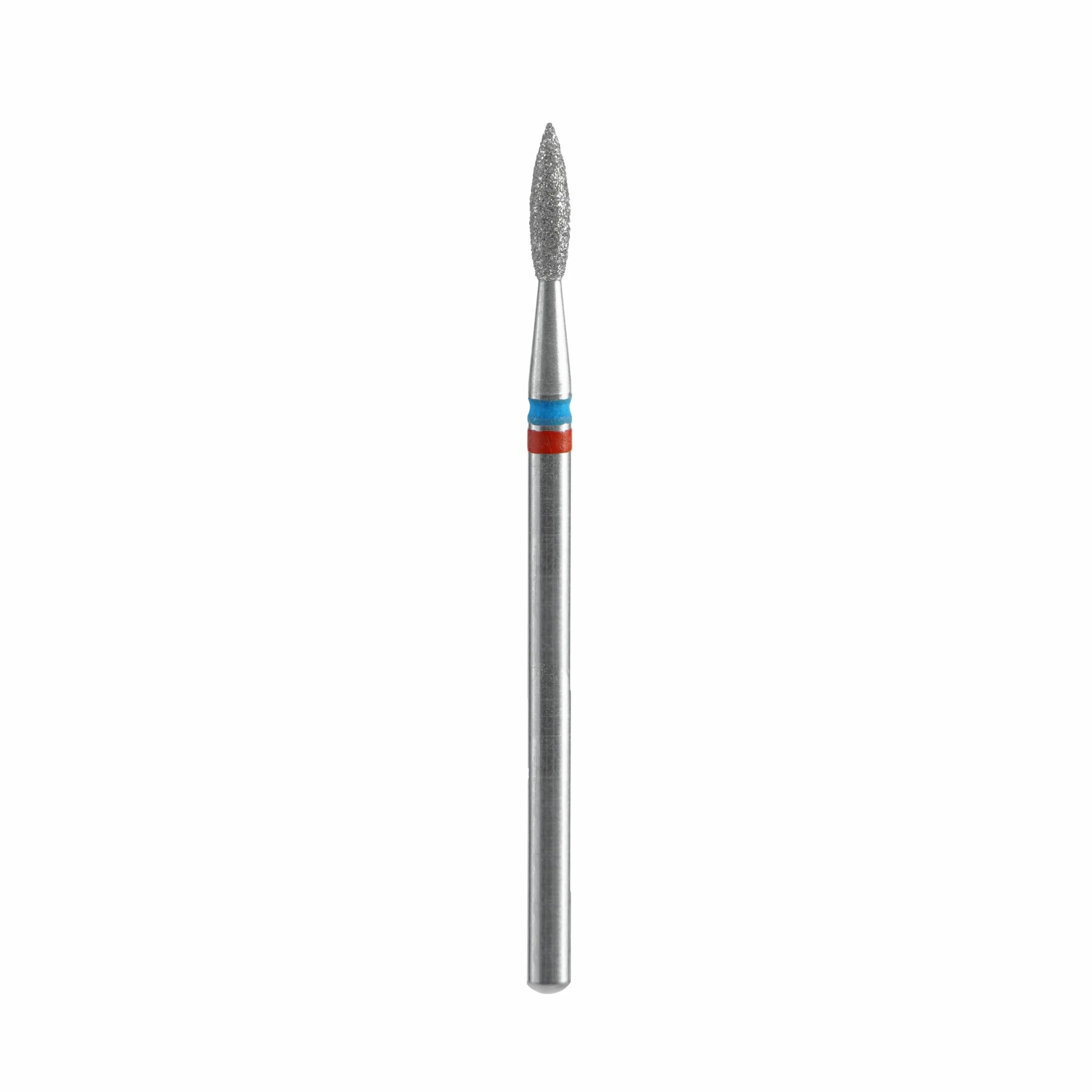 STALEKS PRO set 3 fresas de diamante DUO Flame Red-Blue 2.1x0.8 mm. Cutículas, Manicura y Pedicura. Forma de Llama (Grano Suave/Medio)