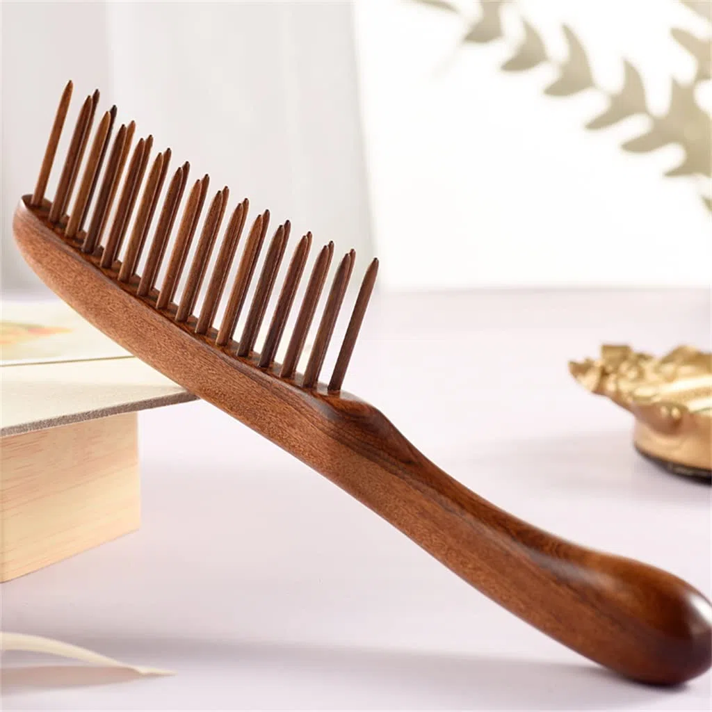 MRKU Peine de Dientes de Doble Fila, Peine de Masaje portátil para el hogar, Peine para Cabello Largo y Corto, Regalo Personal, Peine para el Cuidado del Cabello