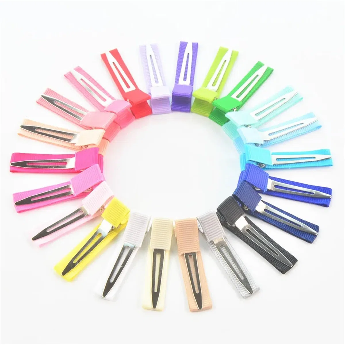 Base De Horquillas En Blanco 500 pinzas de cocodrilo con forro cinta - Pinzas una sola punta 45 mm for el cabello DIY Para Manualidades, Accesorios Para El Cabello