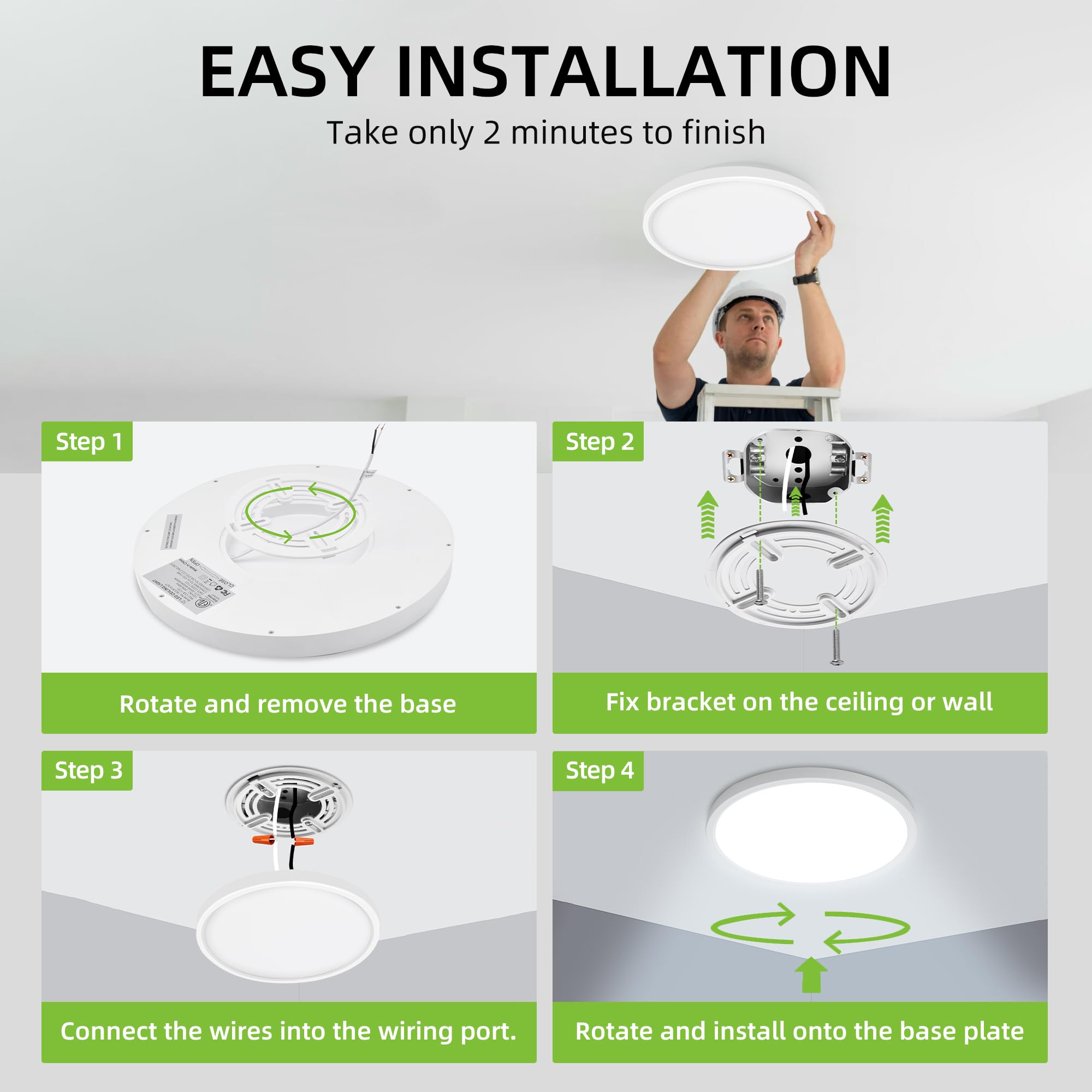 12-Inch Selectable CCT Round LED Flush Mount Light