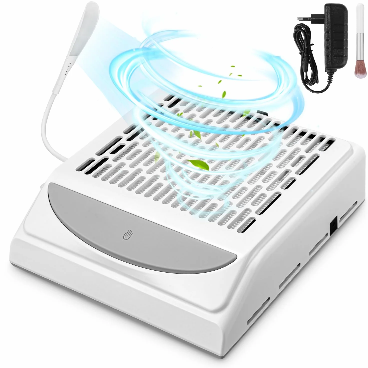 Yulado Aspirador de polvo para uñas 100 W, 5000 rpm, color blanco, profesional para el hogar y la extracción de polvo