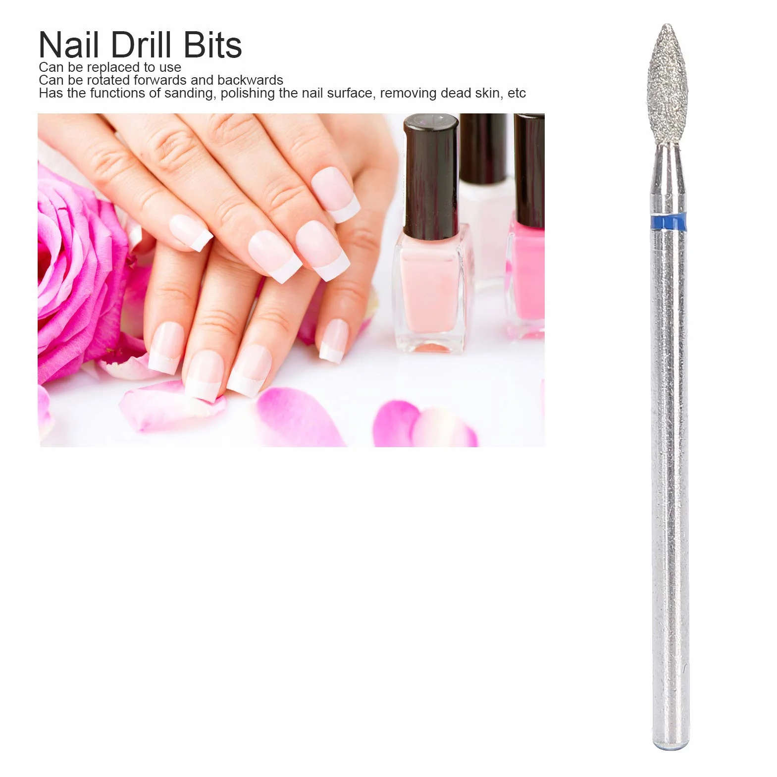 50 Piezas Brocas para Uñas, para Uñas de Manicura y Arte de Uñas Herramienta, para Eliminación de Piel Muerta, Set de Manicura y Pedicura