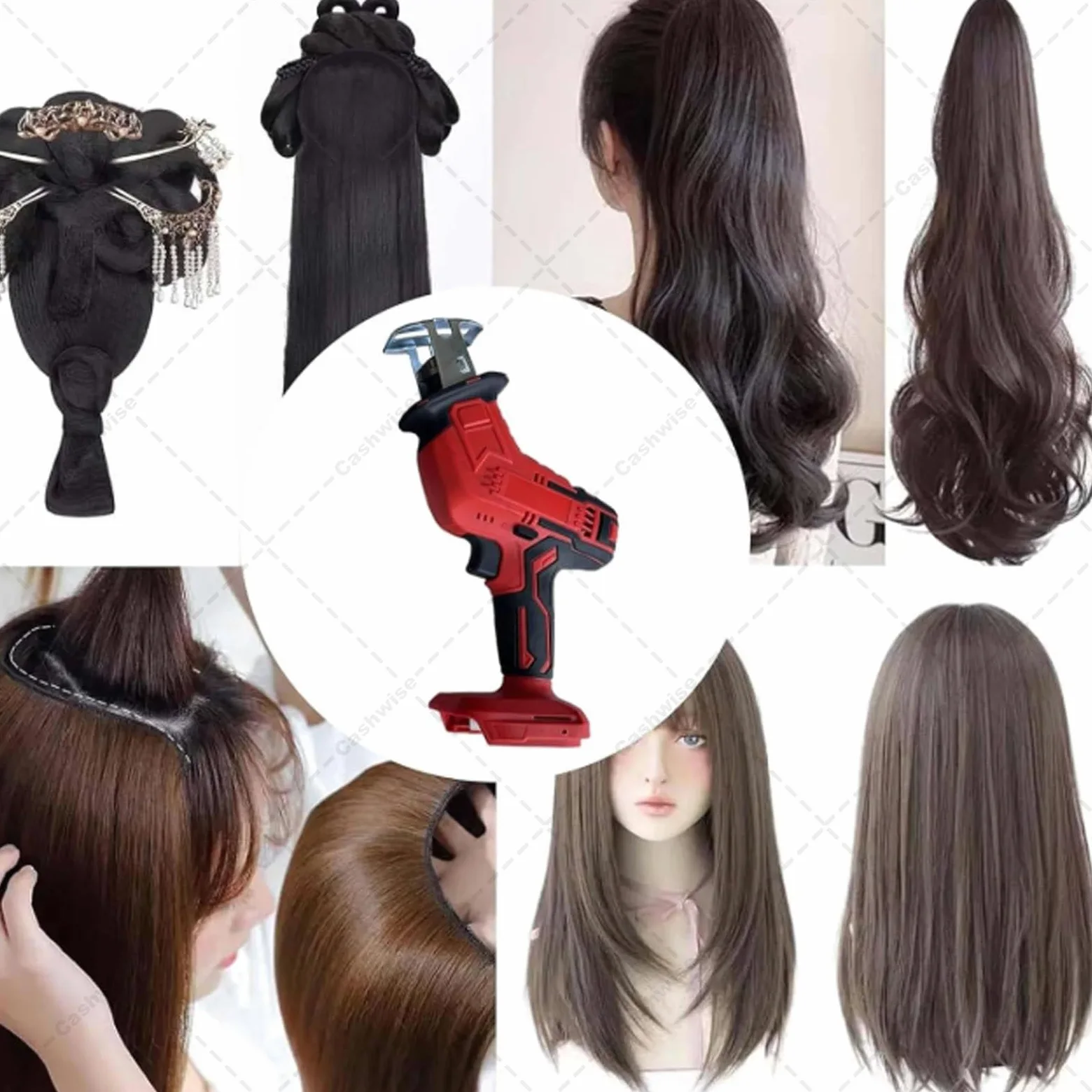 Máquina para Hacer Pelucas y trenzar, trenzadora de Mano, Herramienta para trasplantar Cabello con 2 baterías Recargables, para diseñadores Profesionales de Peinados.