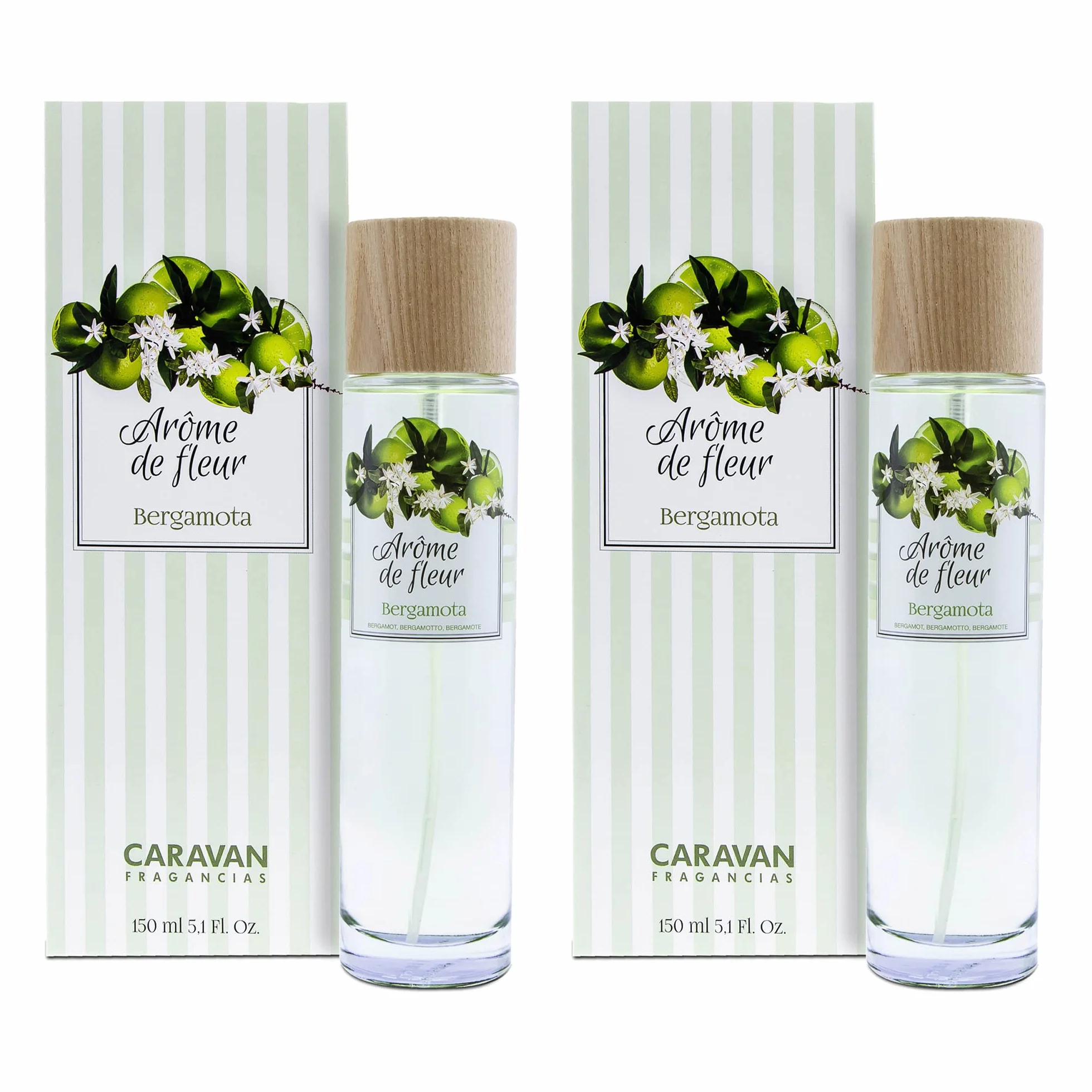 Caravan, Set de 2 frascos 150 ml, arome de fleur bergamota