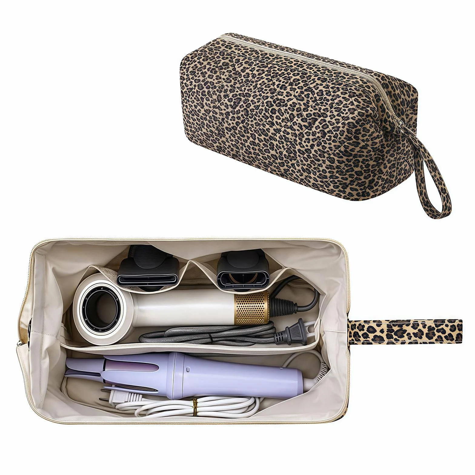 Gran Bolso de Almacenamiento para secador de Pelo, Bolsa de Accesorios Compatible con Dyson Airwrap, Bolsa de Viaje Neceser, Tela Oxford 35x15x14cm, de Doble Capa con Compartimento
