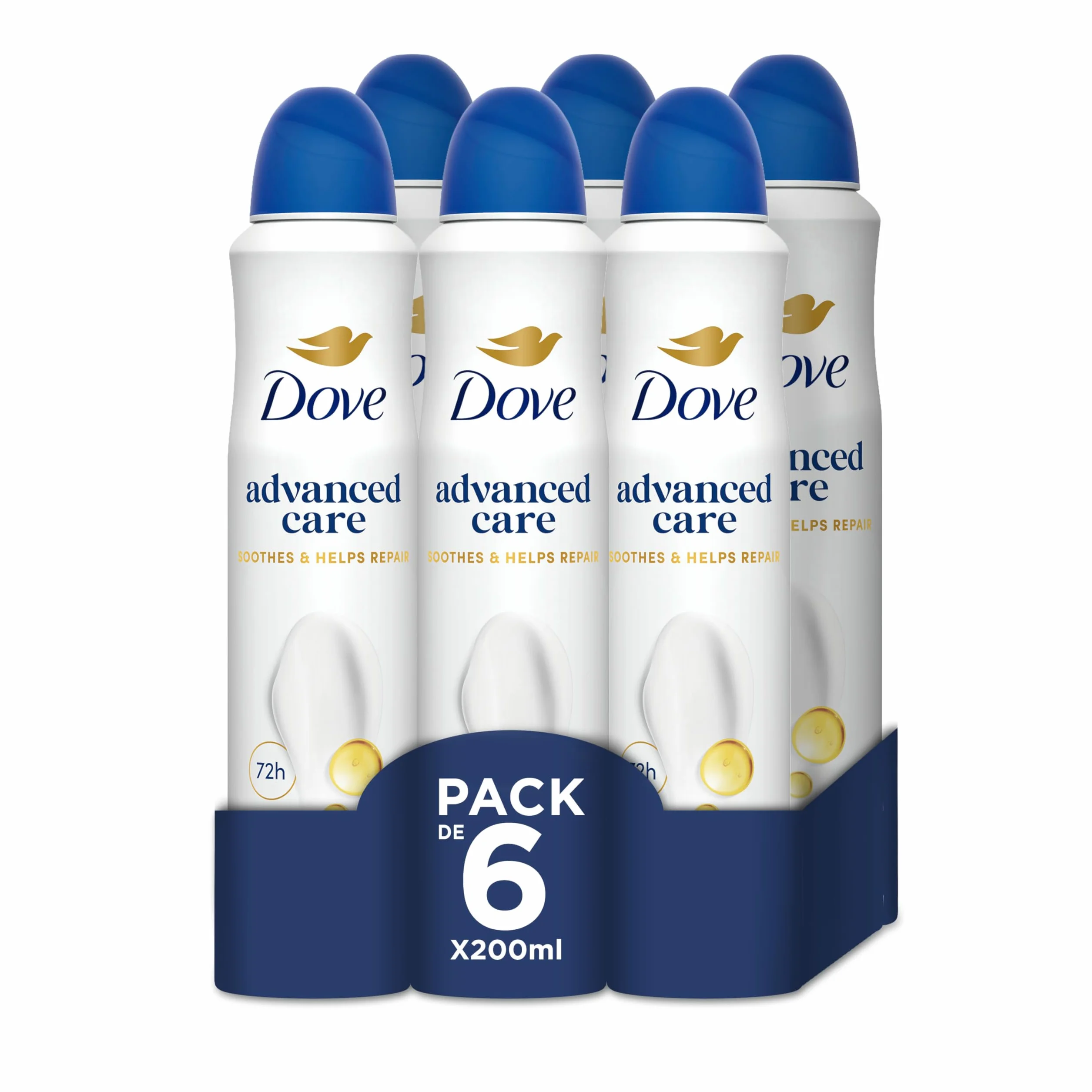 Dove Advanced Care Desodorante Original Protección 72 horas Spray 200ml x6