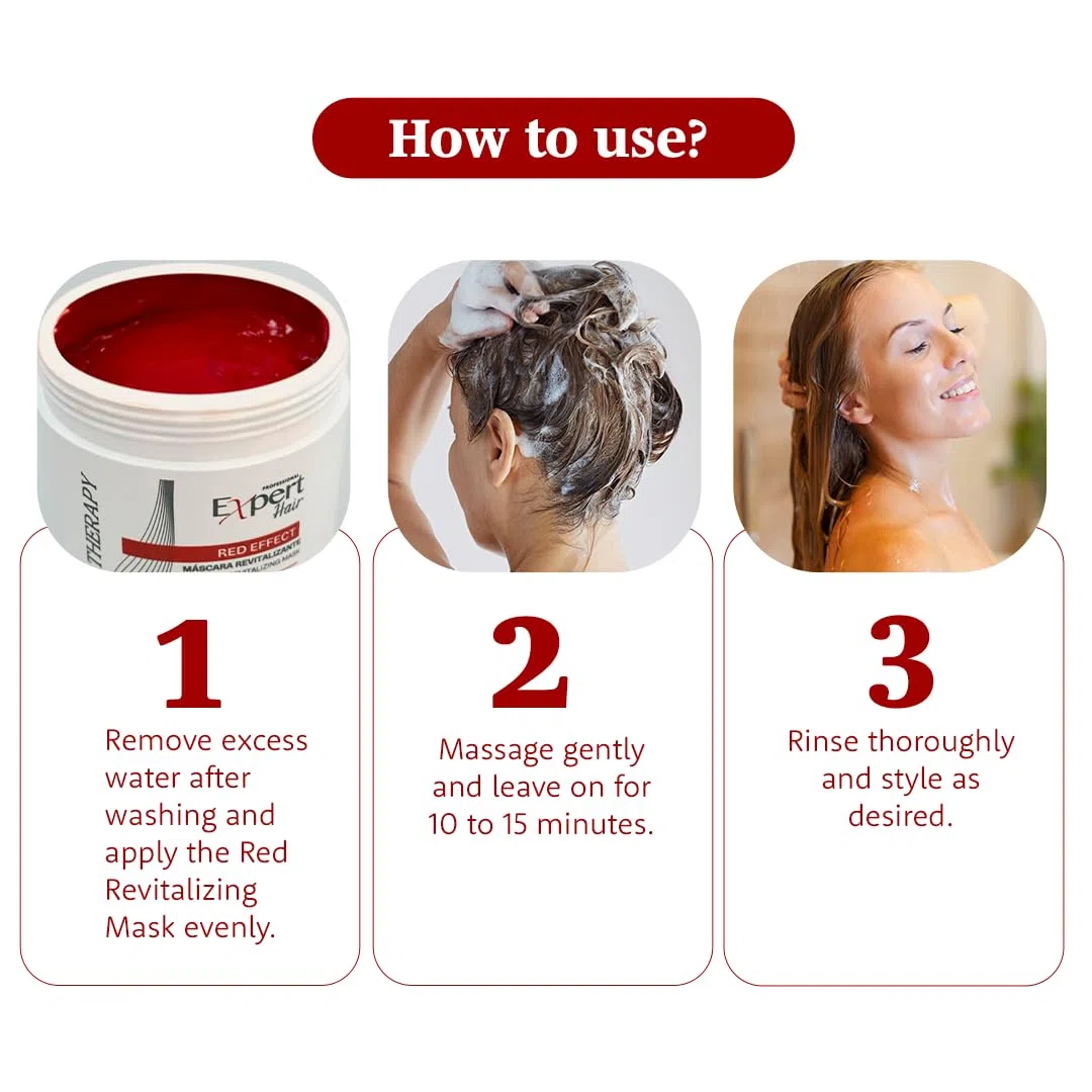 Expert Mascarilla Revitalizante Capilar Efecto Hidra Rojo Oro (Rojo)