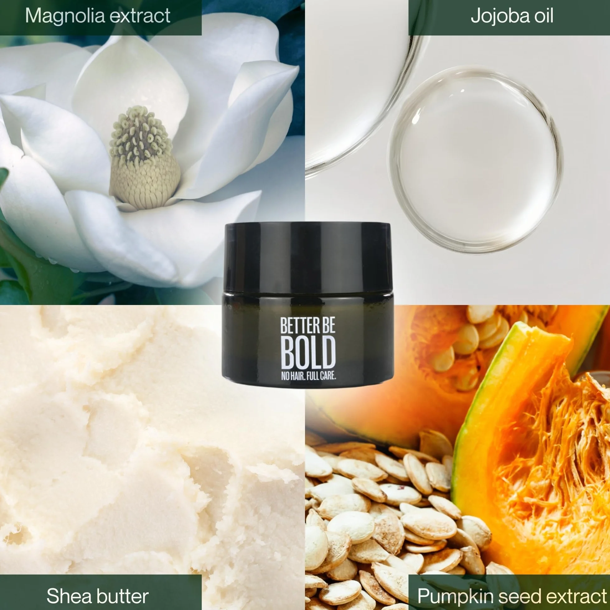 BETTER BE BOLD Crema mate cuero cabelludo rapado 50 ml I Efecto mate natural I Hidratación ligera aloe vera I Reduce brillo I piel sensible I cuidado cabeza calva hombre vegano