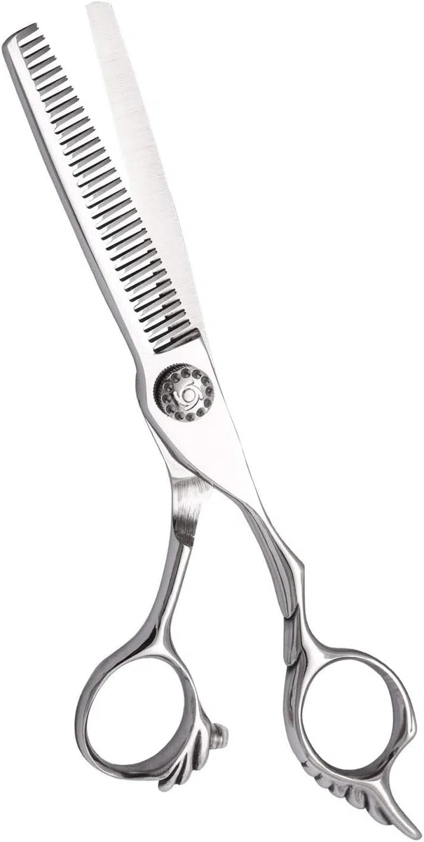Juego de Tijeras de peluquería de 6 Pulgadas, ergonómicas, de Acero, para entresacar el Cabello, Ideales para Principiantes (7 Piezas).