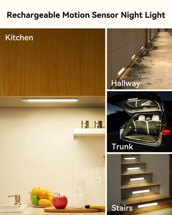 Dimmable Motion Sensor Under Cabinet Light with Integrated Charging Station