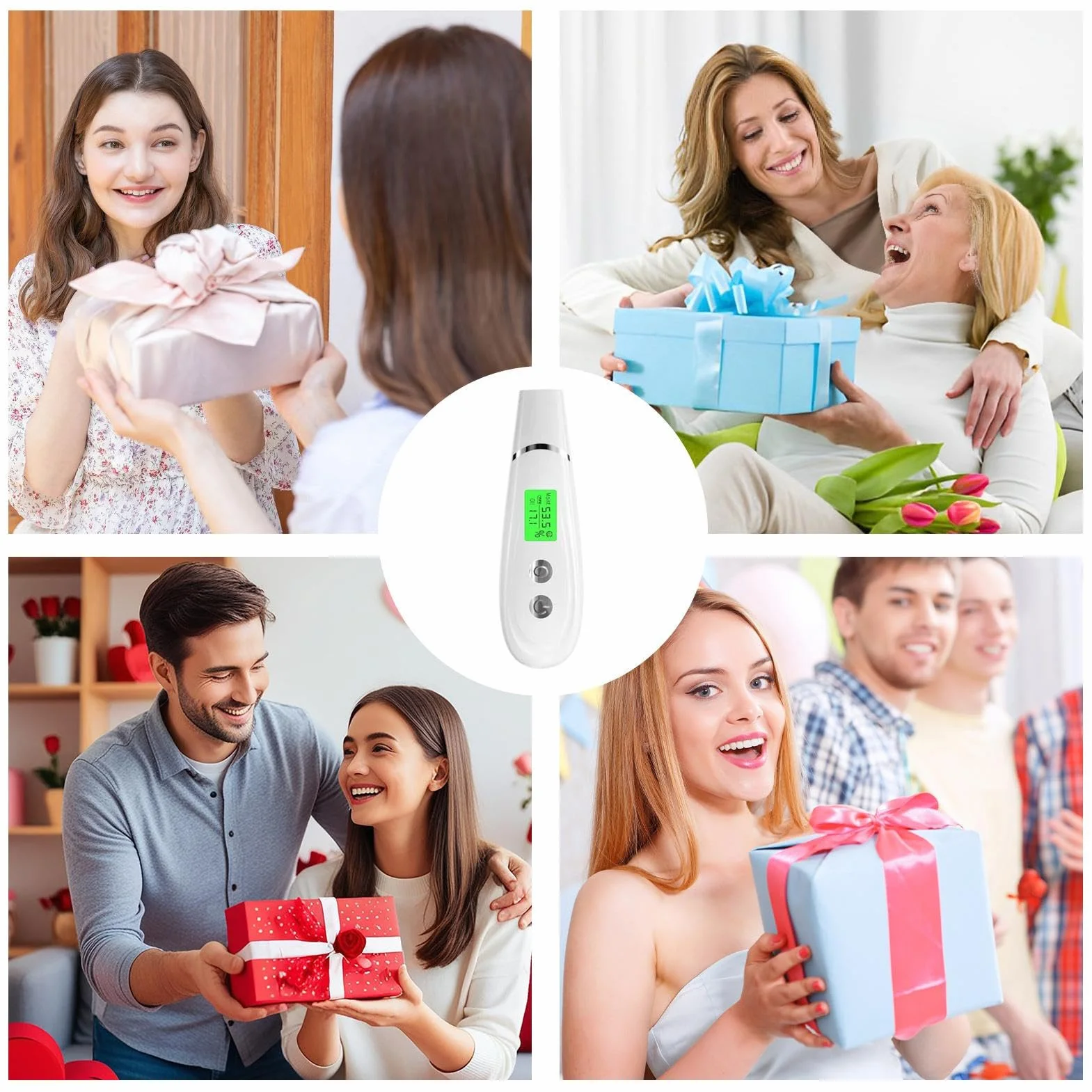 Analizador de humedad facial, medidor de hidratación de la piel LCD, monitor de agua y aceite, detector digital portátil de pieles para pieles sensibles, maduras, secas, grasas, mixtas, premaquillaje