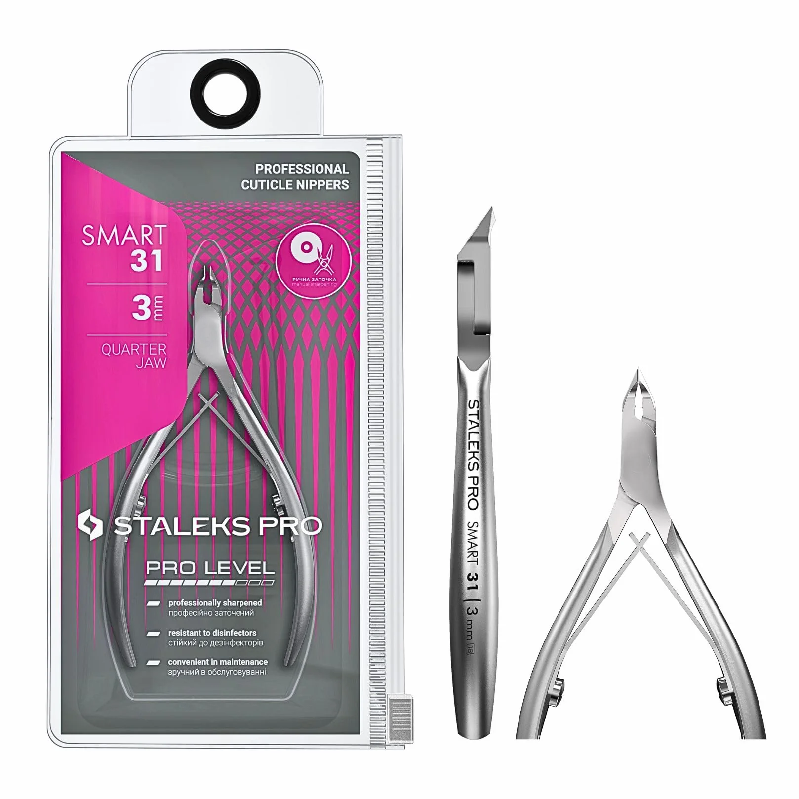 STALEKS PRO by Natury Nails Alicate profesional para cutículas 3 mm. Acero inoxidable (Smart 30-3mm)