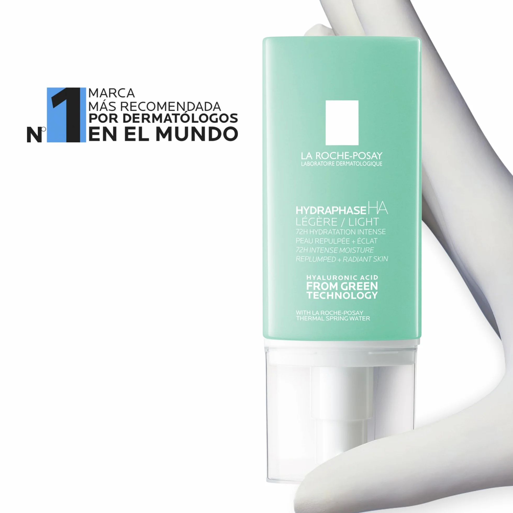 La Roche Posay Tratamiento Dermatológico Hidratante Intensivo, Piel Rehidratada y Luminosa durante 72 Horas, Fórmula con Ácido Hialurónico y Agua Termal, Hydraphase HA Ligera, 50 ml