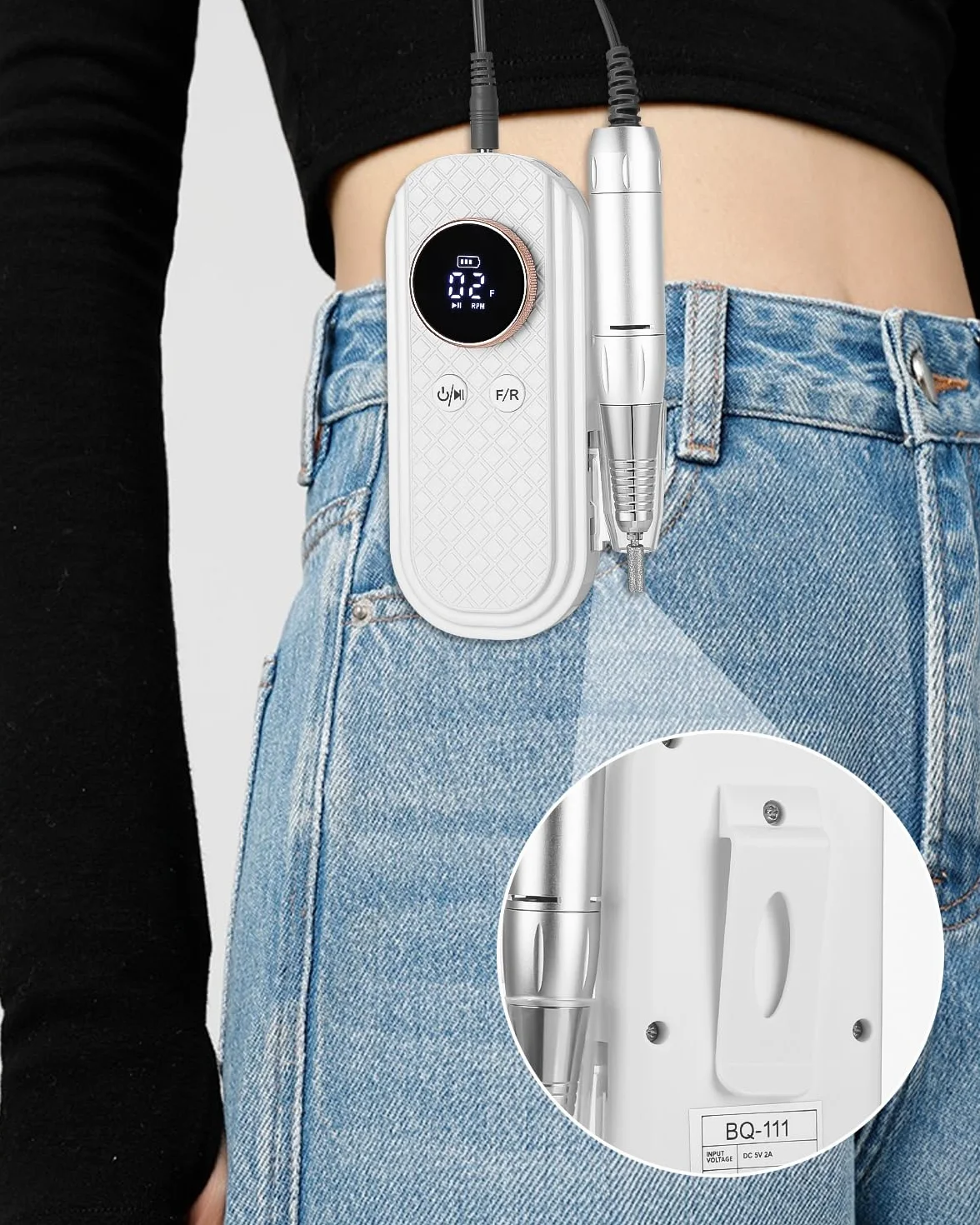 Torno para Uñas Profesional 35000 RPM,Torno de Uñas Inalambrico Pulidor Lima Electrica Uñas Portatil para Semipermanentes Acrilicas Manicura y Pedicura, Baja Vibración, Salón DIY