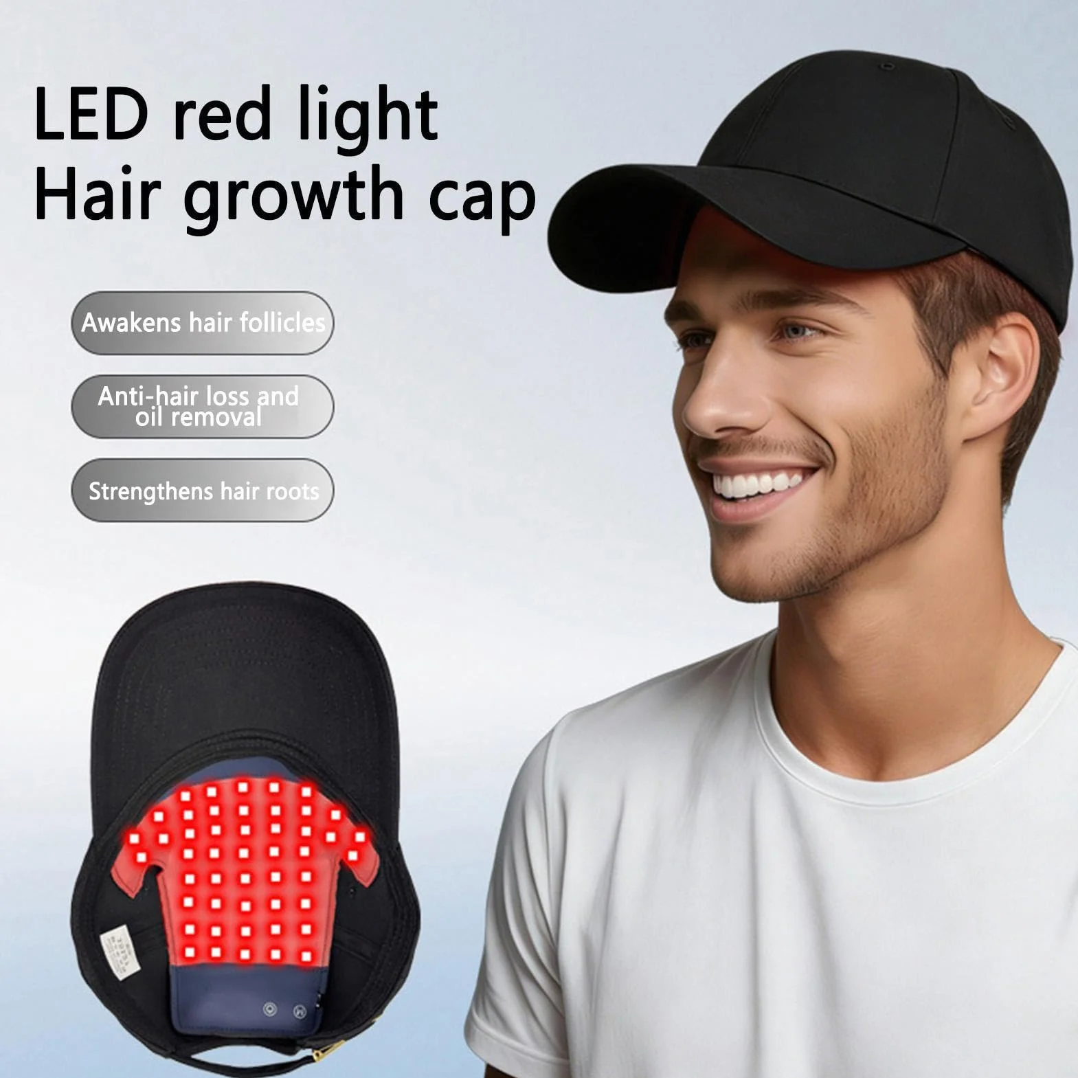 Gorro de crecimiento LED para el cuidado del cuero cabelludo 450 nm/660 nm luz roja