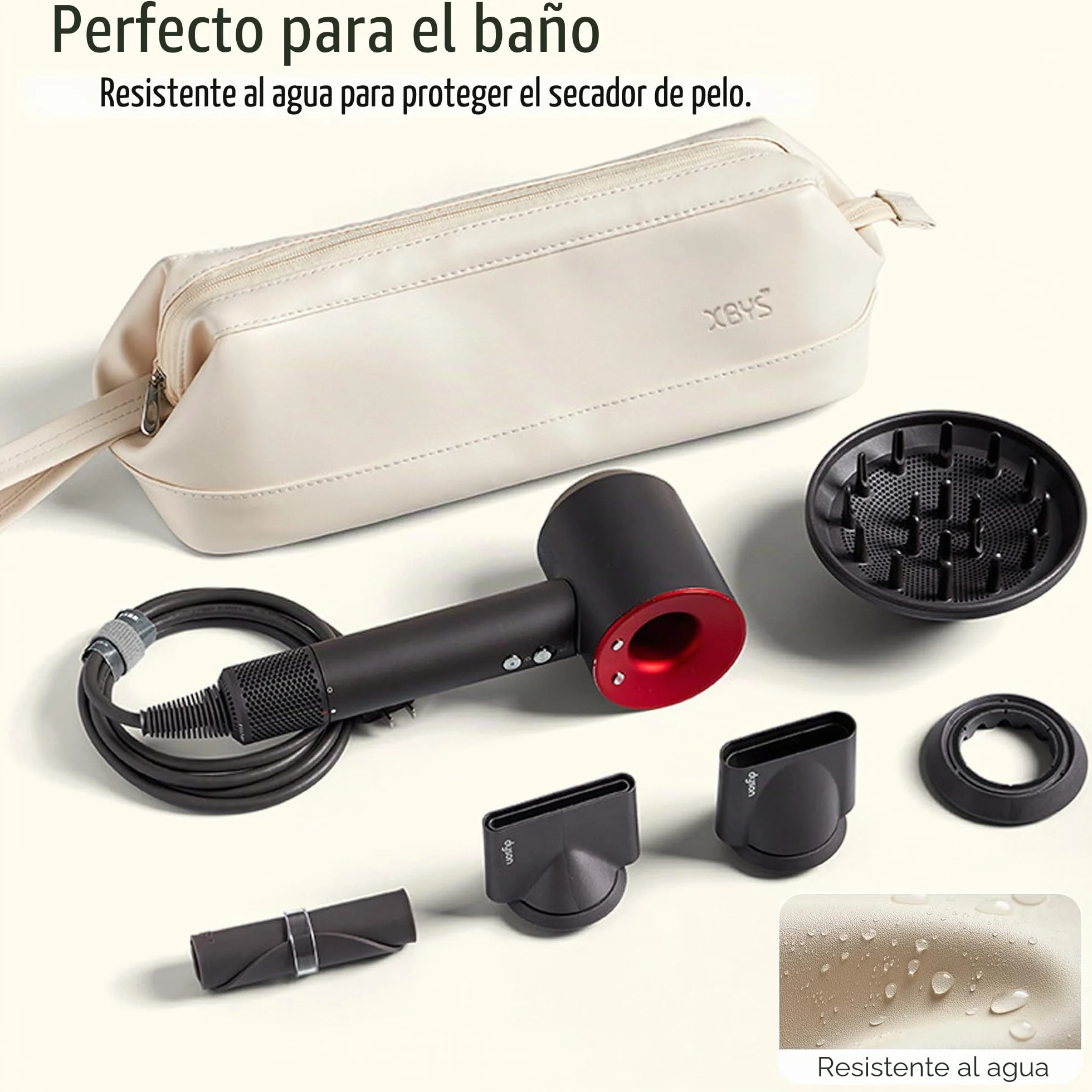 Bolsa de Almacenamiento de Viaje para Secador de Pelo Dyson Airwrap/Shark Flexstyle Complete Styler y Accesorios, Estuche de Viaje Portátil, Funda Plancha Pelo de Transporte (Blanco, Capa única)
