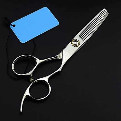 Tijeras de barbero para Cortar el Cabello, 6 Pulgadas, Fabricadas en Japón con Acero 9cr13, Juego de peluquería con rodamientos, Tijeras de entresacar y Estuche.