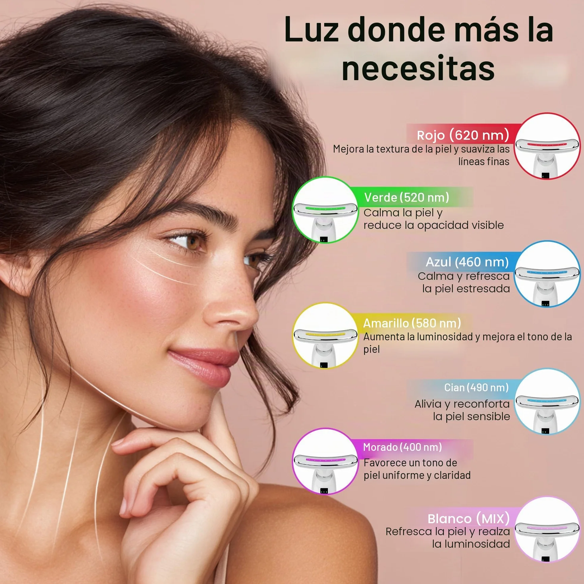 VRAIKO Lilac - Masajeador de belleza 7 en 1 para cara y cuello, escultor facial y levantamiento, masajeador de drenaje linfático facial para antienvejecimiento, arrugas, líneas de frente y ojeras