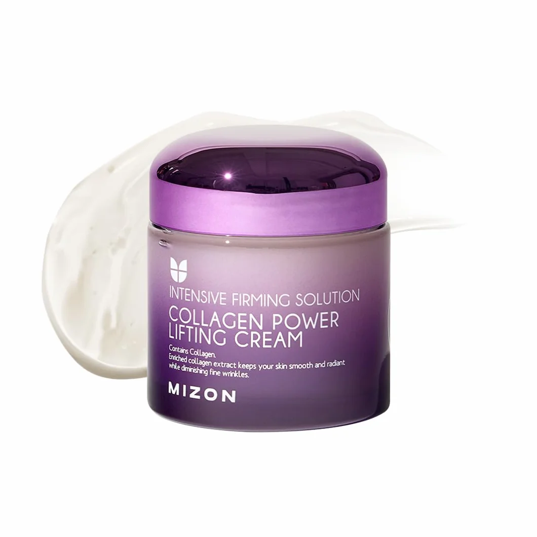 [Mizon] Crema Power Lifting de Colágeno (75ml) Hidratante Intensivo con 75% de Extracto de Colágeno Marino, Cosmético Coreano (Collagen Power Lifting Cream)
