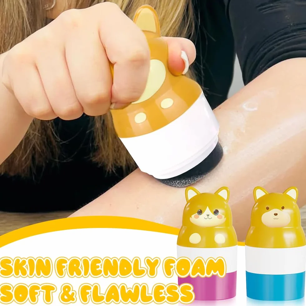 2 Pelota Aplicador de Crema Solar, 100mL Aplicador Crema Solar Niños Adultos, Aplicador de Protector Solar Reutilizable, Roll on Sponge Applicator de Tamaño de Viaje para Niños (Rosa, azul)