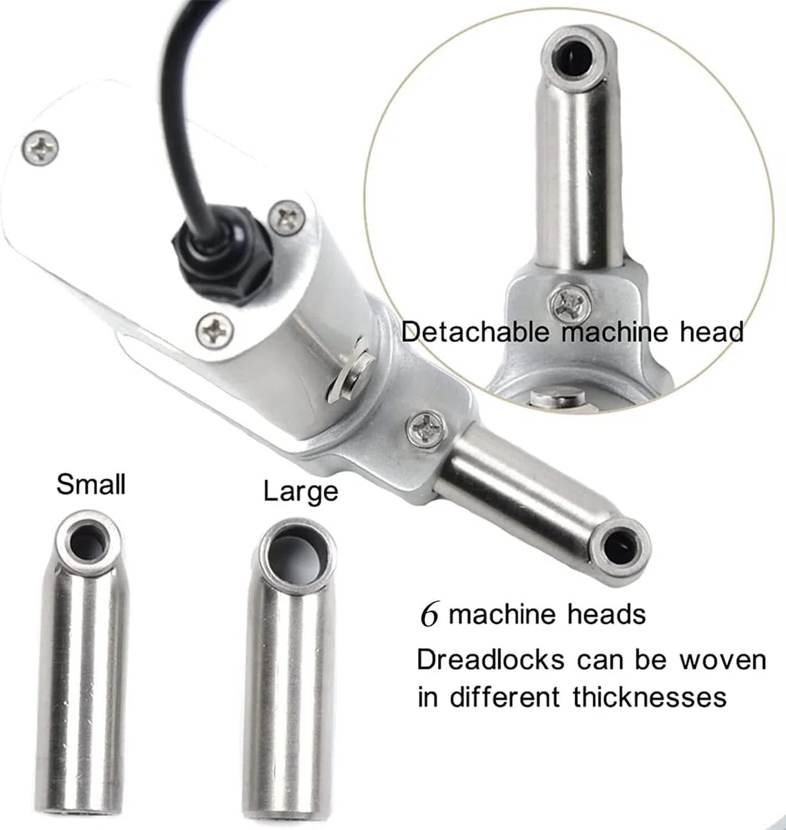 Máquina for Hacer rastas instantáneas, máquina automática for Hacer Cabello instantáneo con 20 Agujas, máquina trenzadora de Ganchillo de 6-16mm(16mm)