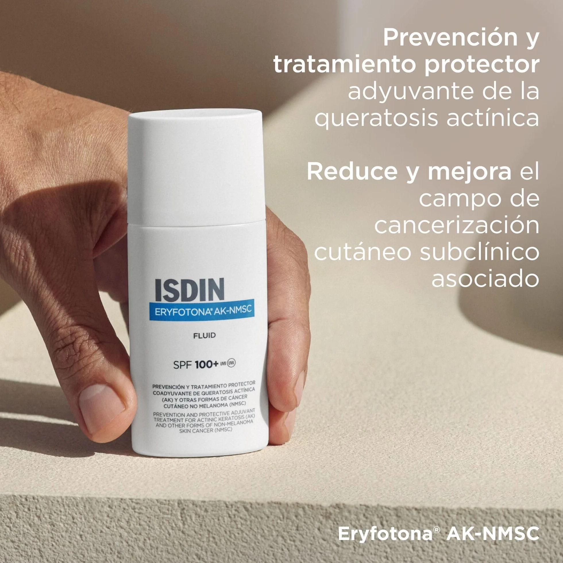 Eryfotona AK-NMSC Fluid SPF 100+ Protector Solar Facial Con Muy Alta Protección Para La Prevención Y Reparación Del Daño Actínico, Crema Solar Con DNA Repairsomes -50 ml