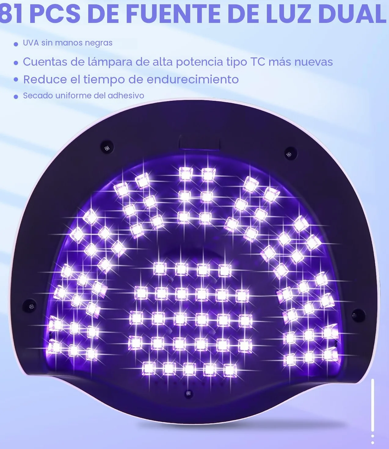 Zawaer Lámpara de Uñas UV LED, 380W Profesional Lámpara Secadora de Uñas Rápido, 81 perlas de Lámparas, Curado de Esmalte de Gel y Pantalla LCD Para Manicura/Pedicura Nail Art en el Hogar
