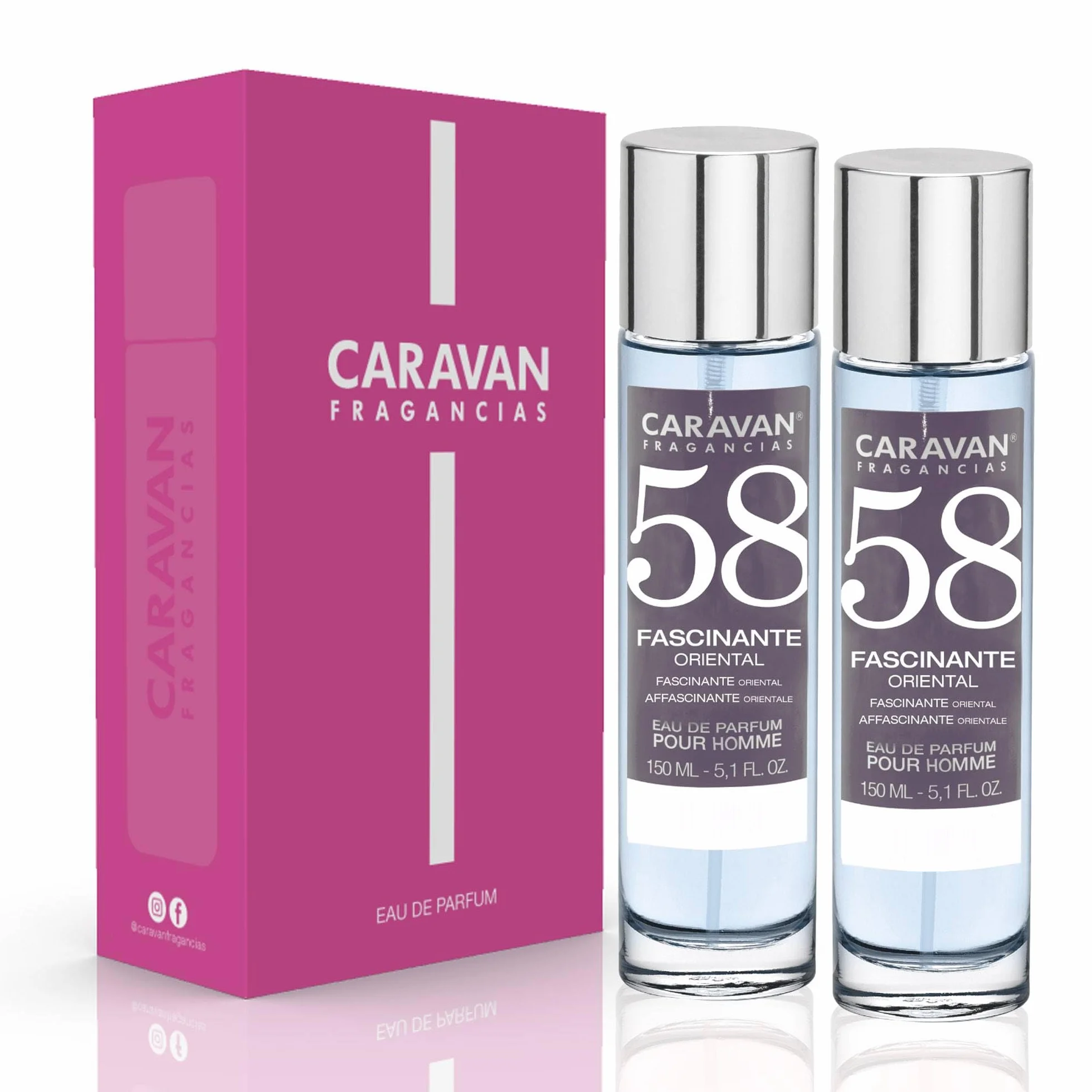 CARAVAN FRAGANCIAS - CAJA DE REGALO con 2 Perfumes Nº58 de 150 ml, para hombre