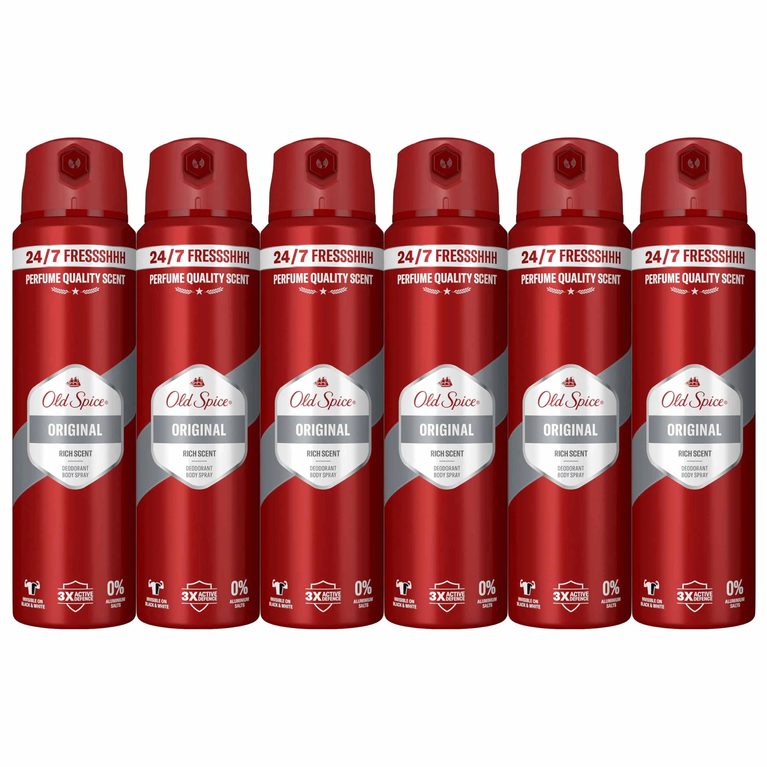Old Spice Original Desodorante Corporal En Spray Para Hombres 150 ml, Fresco 24 Horas, Todos Los Días Con Uso Diario, Perfume Duradero, Fragancia Excepcional, Protección Contra El Mal Olor