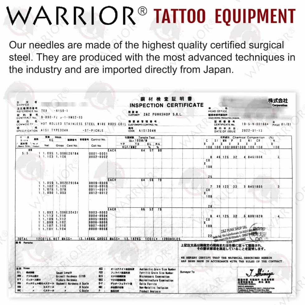 WARRIOR Rojo Cartuchos de agujas de tatuaje profesionales Tattoo Needle Cartridge esterilizado Round Liner 20 piezas Acero quirúrgico 316L Maquillaje permanente desechable (RED-0803RL)