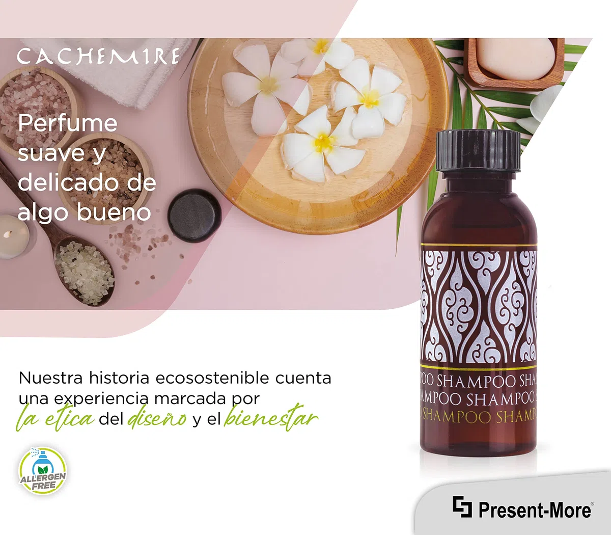 PRESENT-MORE - Champú para Hotel 45ml Cachemire - 250 Piezas
