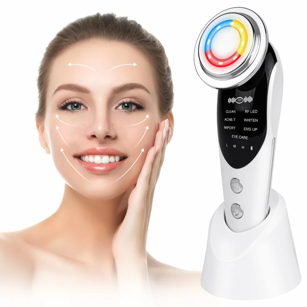 Masajeador Facial, 7 Modos Medidor de Belleza Facial, Masajeador Facial Eléctrico