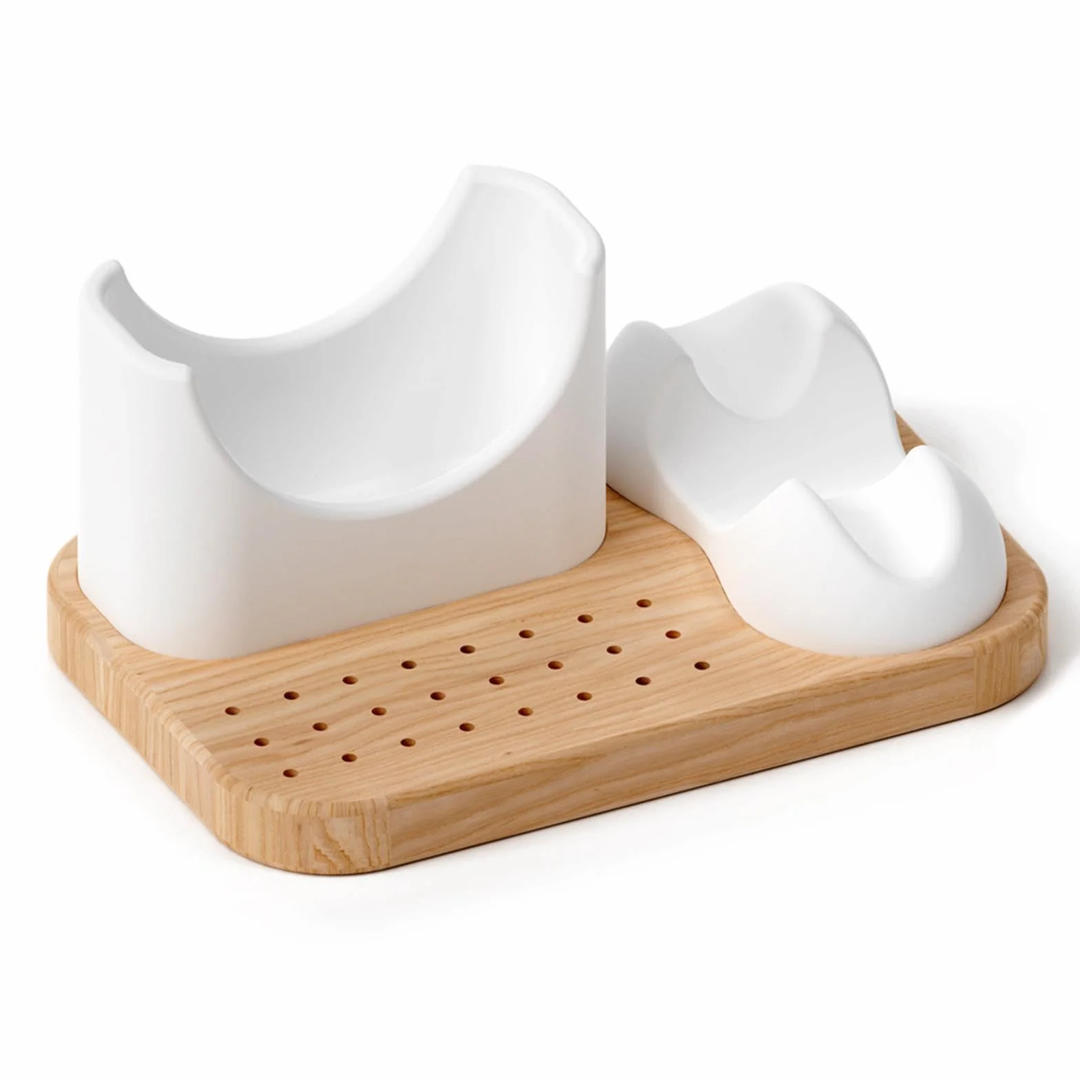 Soporte de Madera para Torno de Uñas 3 en 1, Expositor de Silicona Suave para Manicura