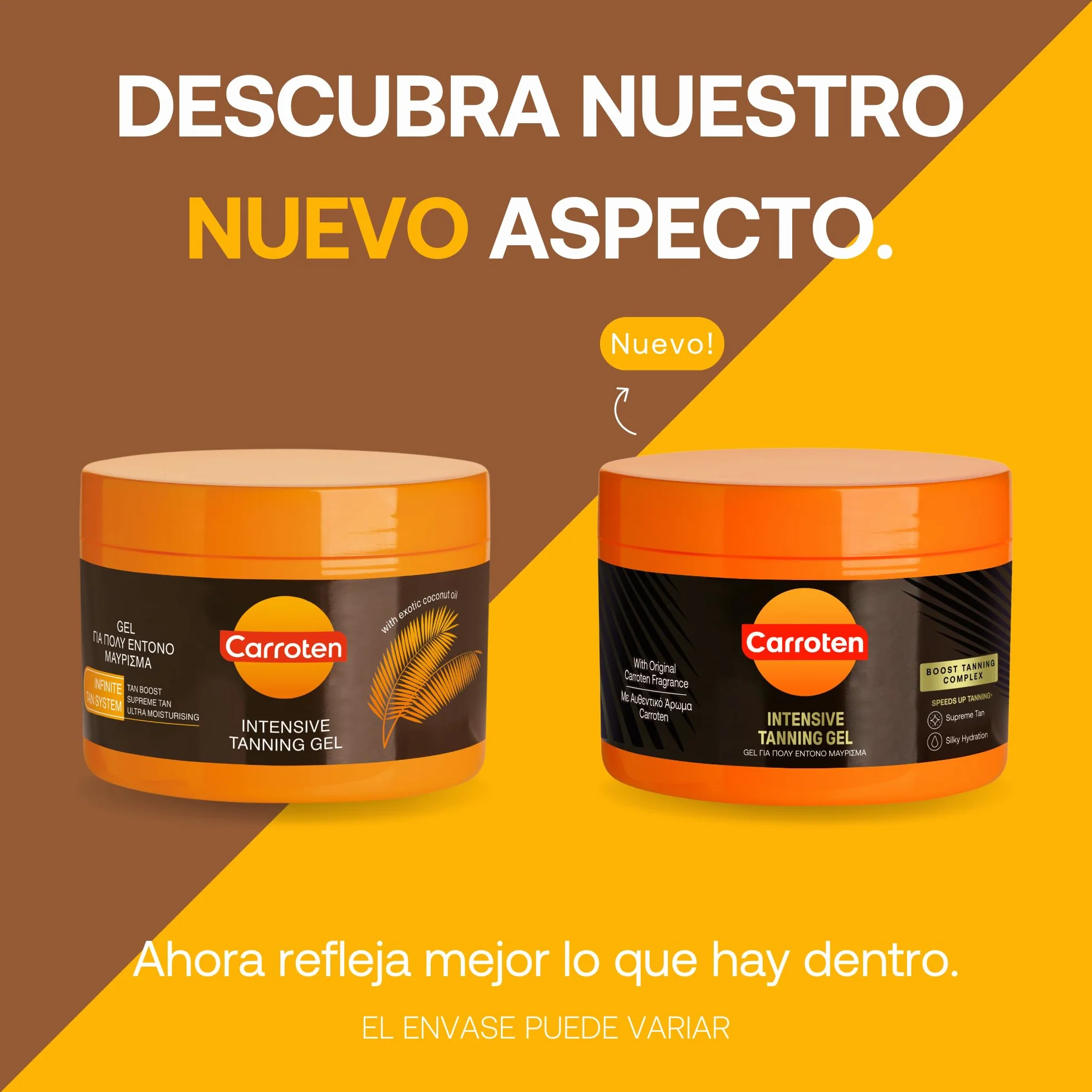 Carroten Intensive Gel Acelerador del Bronceado - Crema Bronceadora con Aceite de Coco y Vitaminas A y E - Potenciador del Bronceado para un Bronceado Rápido e Intenso, 150 ml