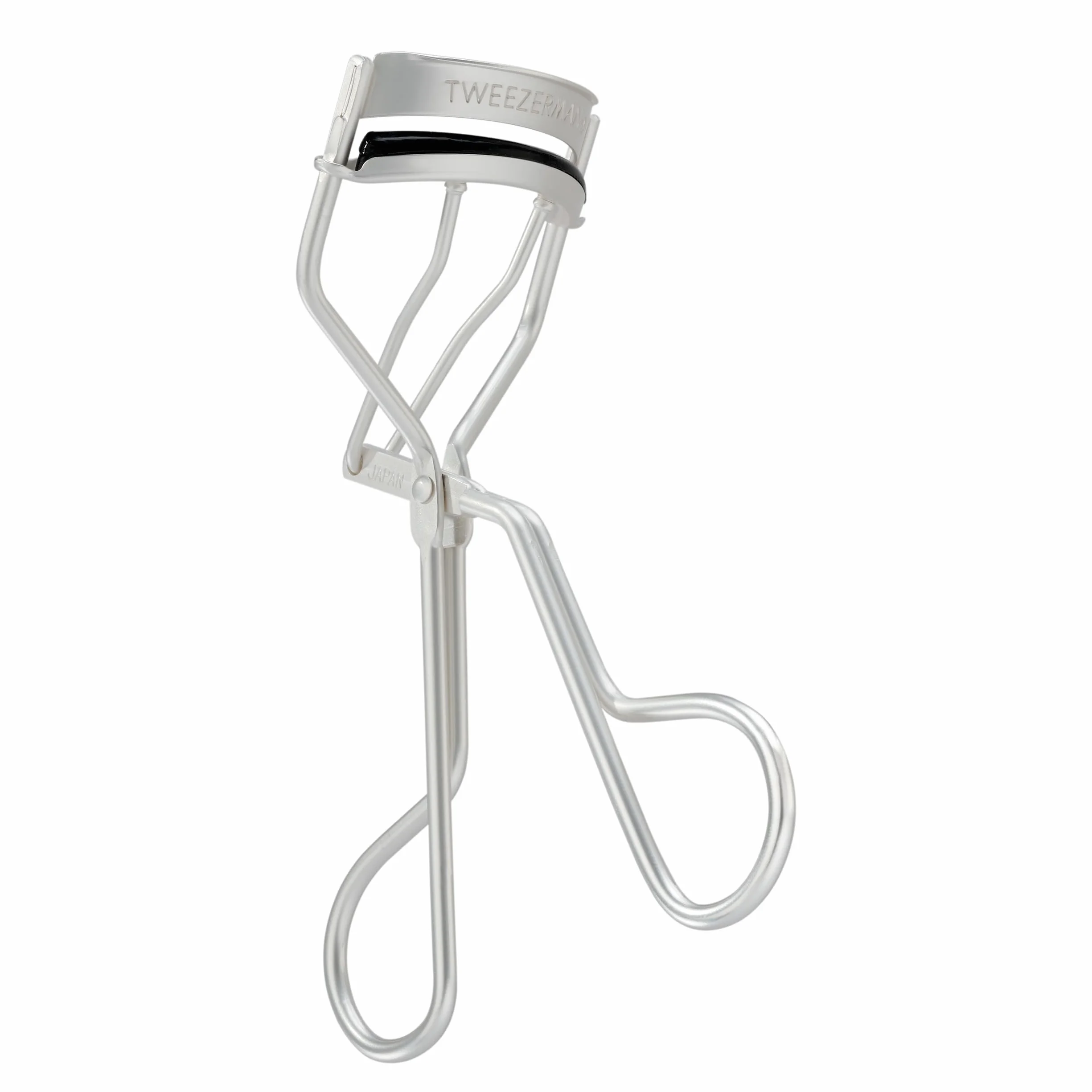 TWEEZERMAN Rizadores de pestañas Curl 38 & Curl 60 (para ojos almendrados y redondos, con 3 almohadillas de repuesto, acero inoxidable)
