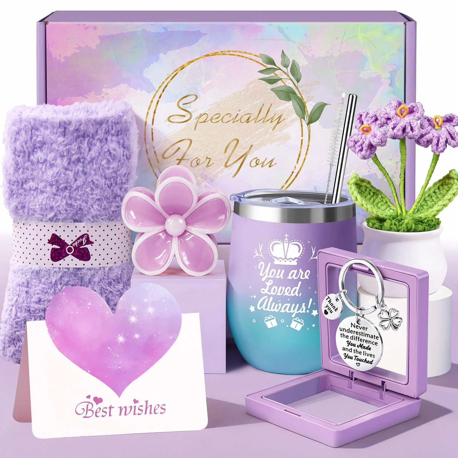 LIVEHITOP Regalo Mujer, Regalos Originales para Mujer, Amigas Madre Hermana Esposa 7PCS Regalo Set Incluye Taza Termica Cumpleaños, San Valentín, Día de la Madre, Navidad