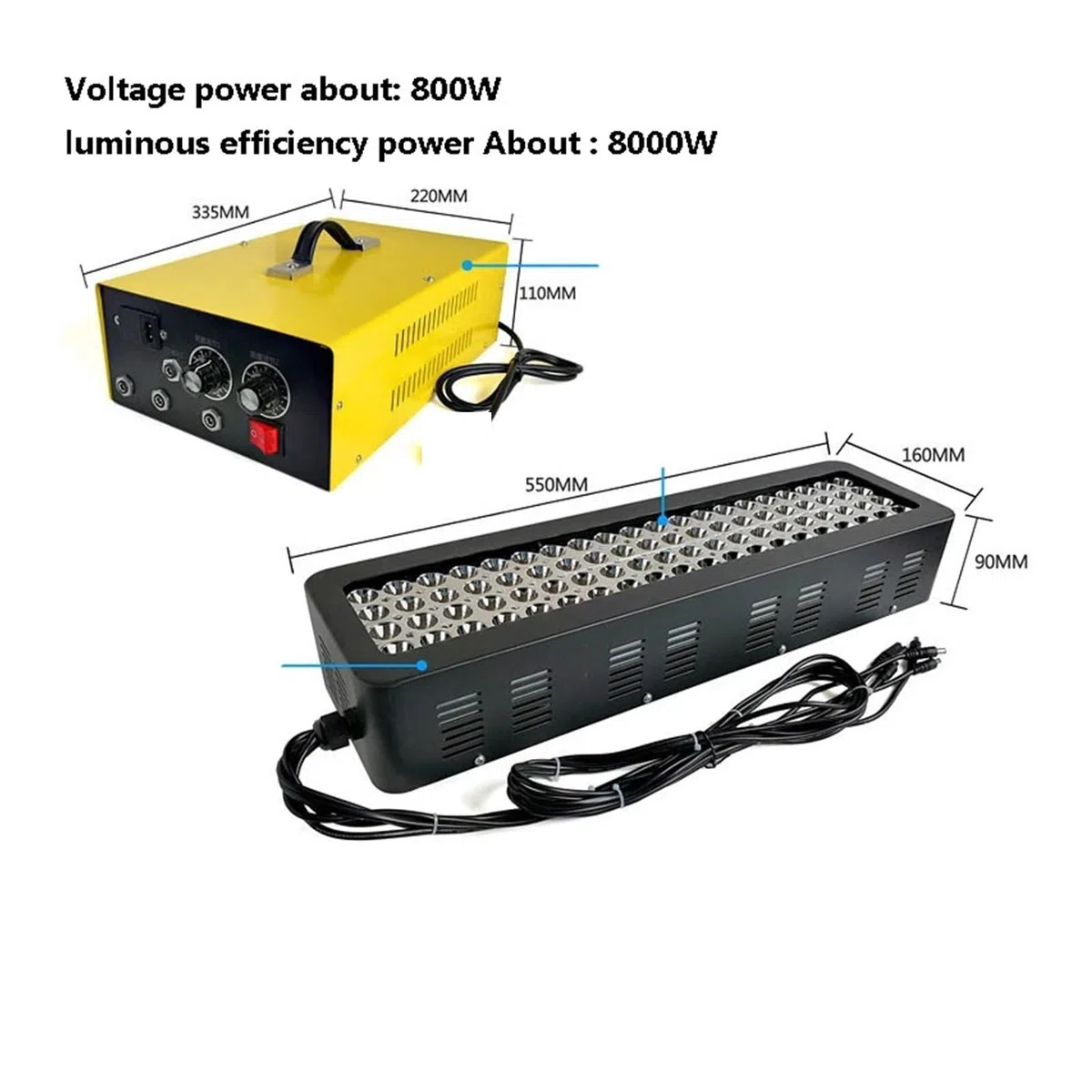 Lámpara de uñas de Gel UV Lámpara de curado UV LED Ajustable, 395nm, 365nm, Alta Intensidad, 8000W, lámpara, Tinta, Pegamento, Barniz, Pintura, Pantalla Seda, Impresora 3D(385nm)