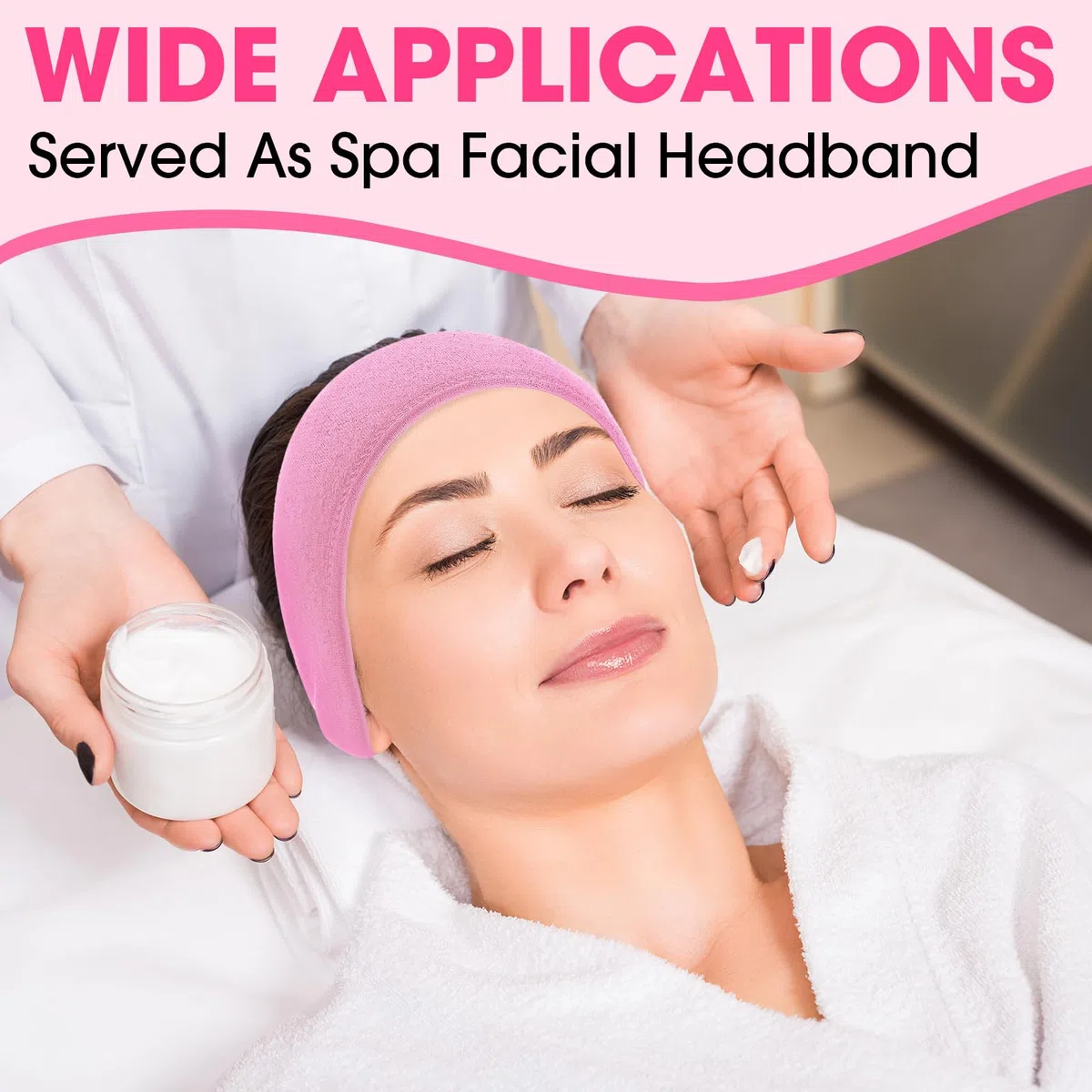 Tigeen 80 diademas de spa ajustables a granel para lavarse la cara, spa, diadema facial, diademas de maquillaje para mujer, diademas para el cuidado de la piel, bandas para el cabello para mujer, para