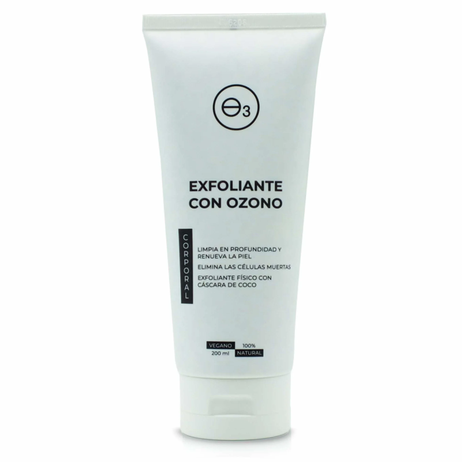 OZONO D'OR - Exfoliante Corporal con Ozono 100% Natural ECO., Trata la Piel Grasa Acné, Puntos Negros, Manchas, Poros Obstruidos | Peeling Corporal Elimina la Piel Muerta, Piel Sensible. 200 ml