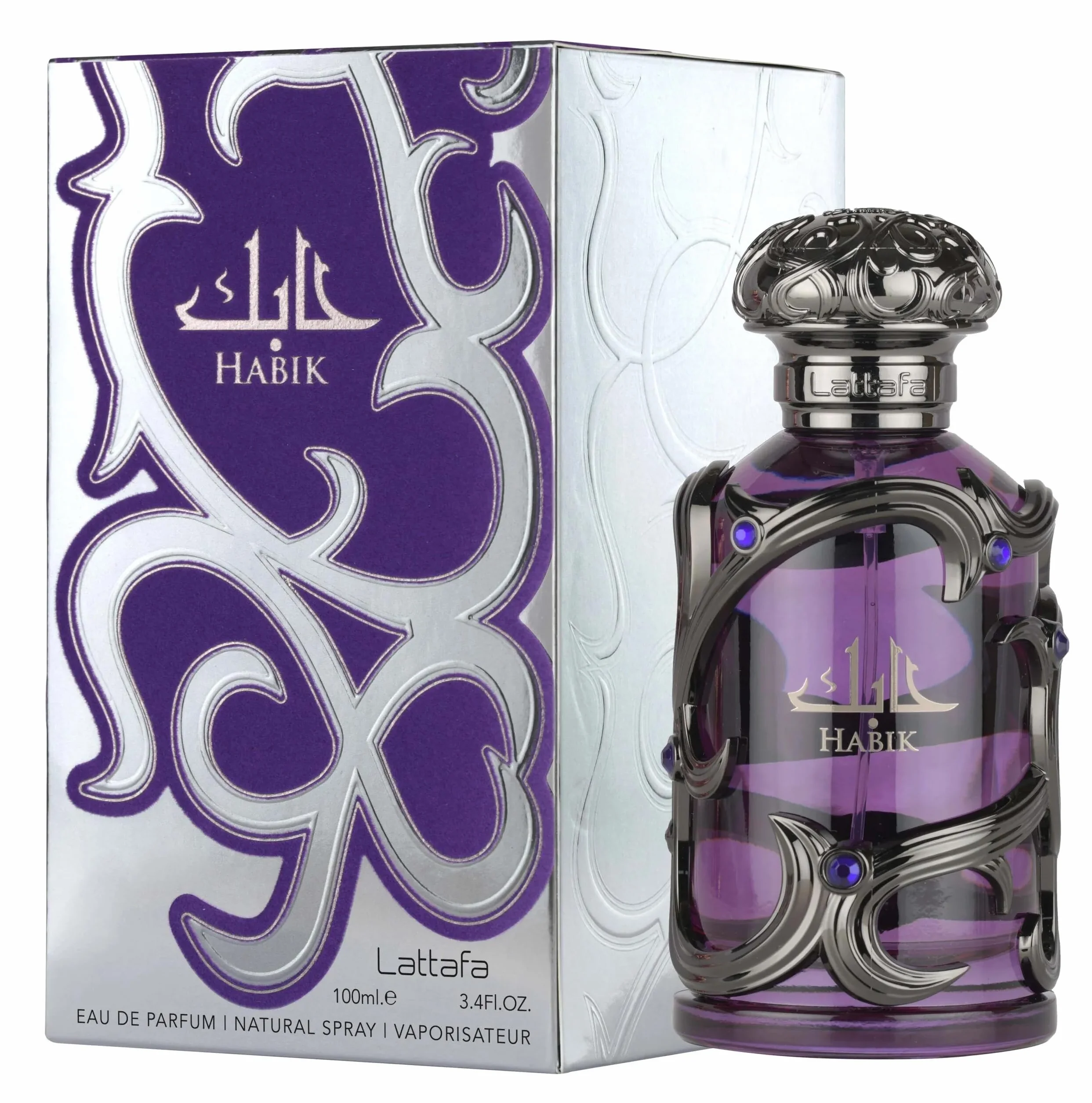 Lattafa Habik – Ámbar, Aromático, Amaderado, Almizclado, Eau de Parfum Spray de Larga Duración para Hombre, 100 ml