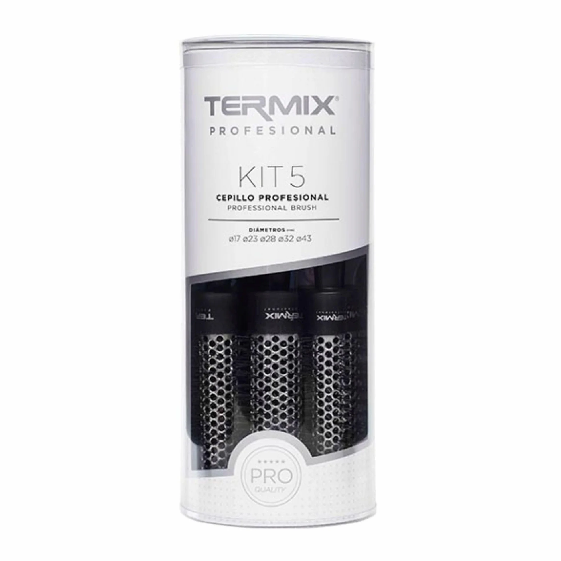 Termix Cepillos Termix Profesional, Cepillo Pelo, Cepillo Redondo Pelo Profesional, Secado Rápido, Fibras Ionizadas Alto Rendimiento, Cepillo Alisador, Cepillo Pelo Antirotura (Pack)