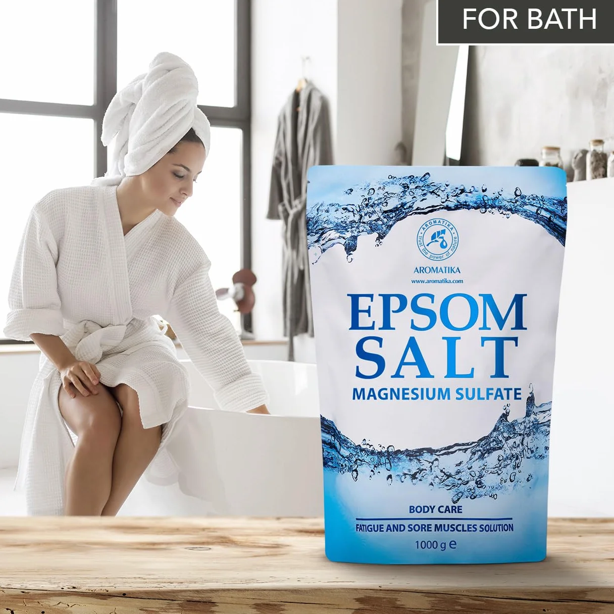 Sal de Epsom 1000g - 100% Pura & Natural - Fuente Concentrada de Magnesio - Relajación & Recuperación Muscular - Desintoxicación - Cuidado del Cuerpo - Cura - Mejor Buen Sueño